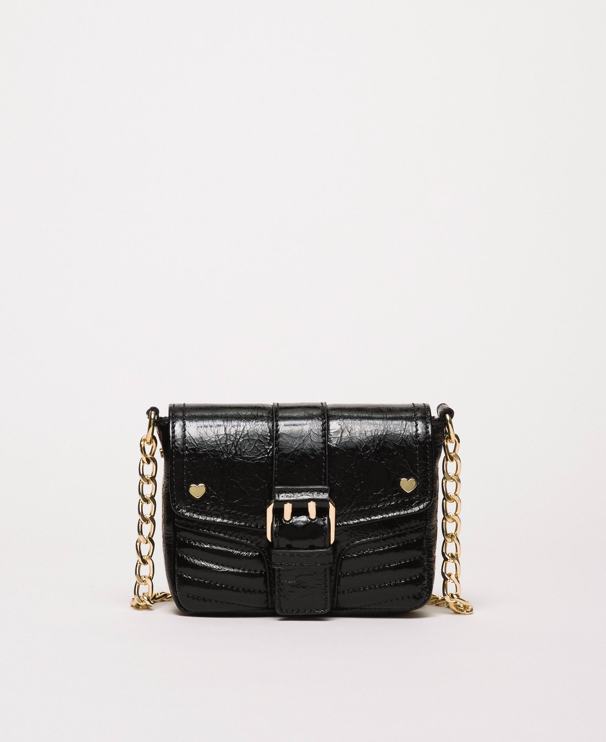 Petit Sac Bandouli Re Rebel En Cuir Femme Noir Twinset Milano