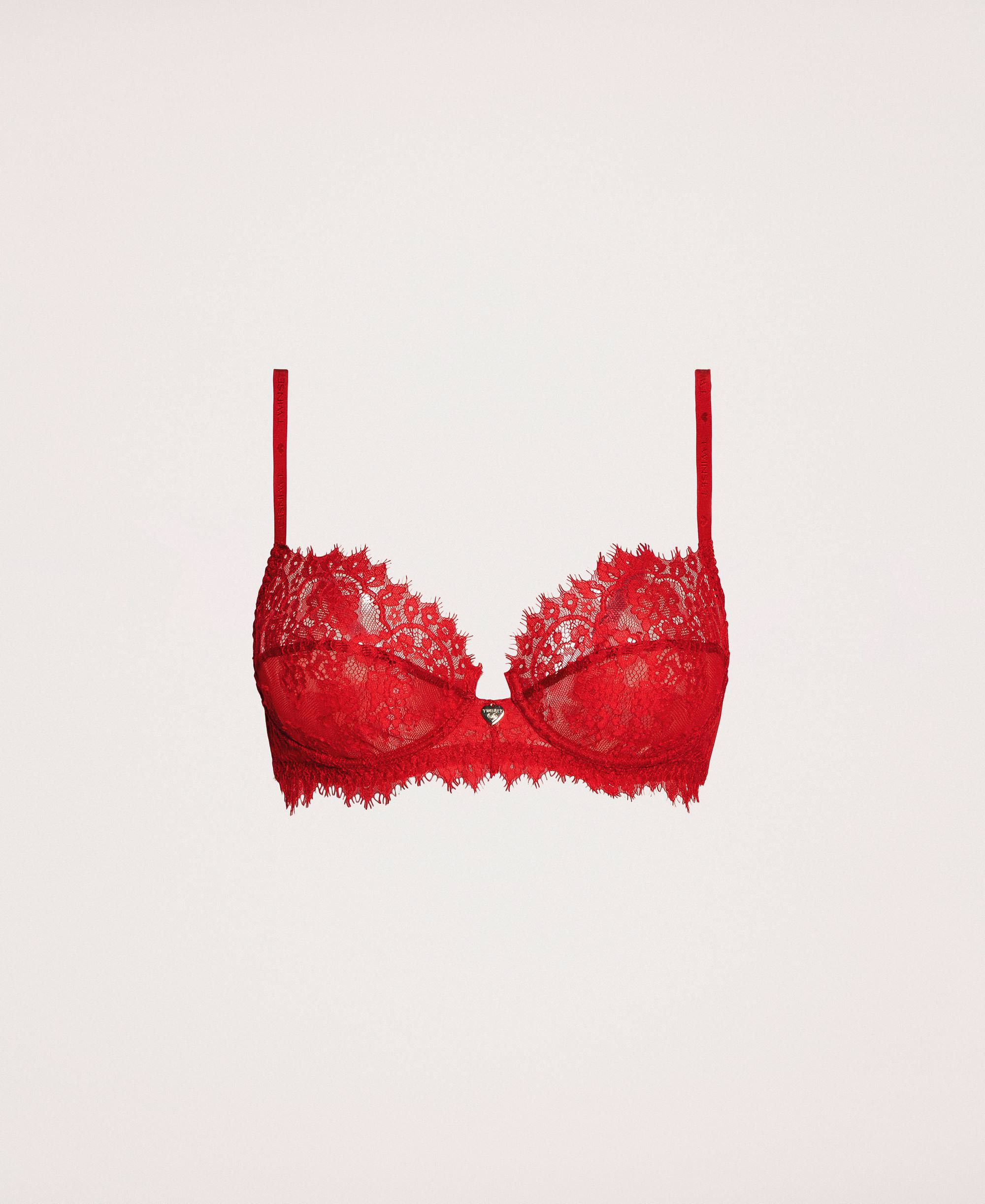 Reggiseno Con Ferretto In Pizzo E Tulle Donna Rosso TWINSET Milano