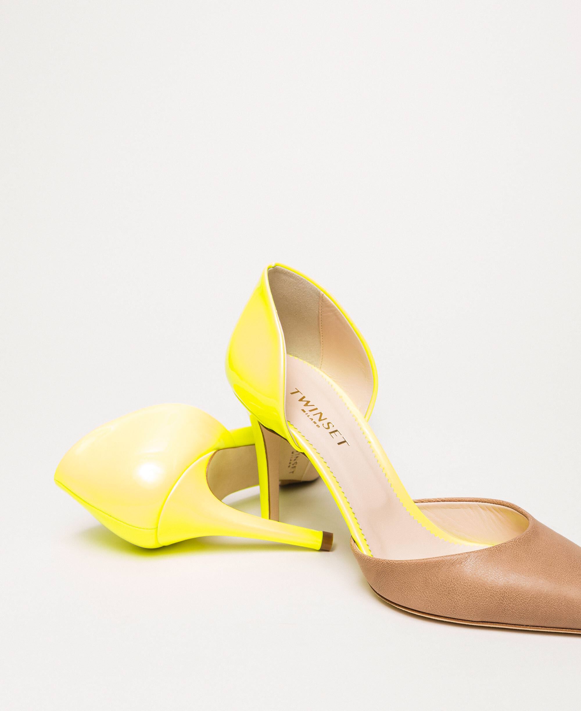 yellow patent leather heels