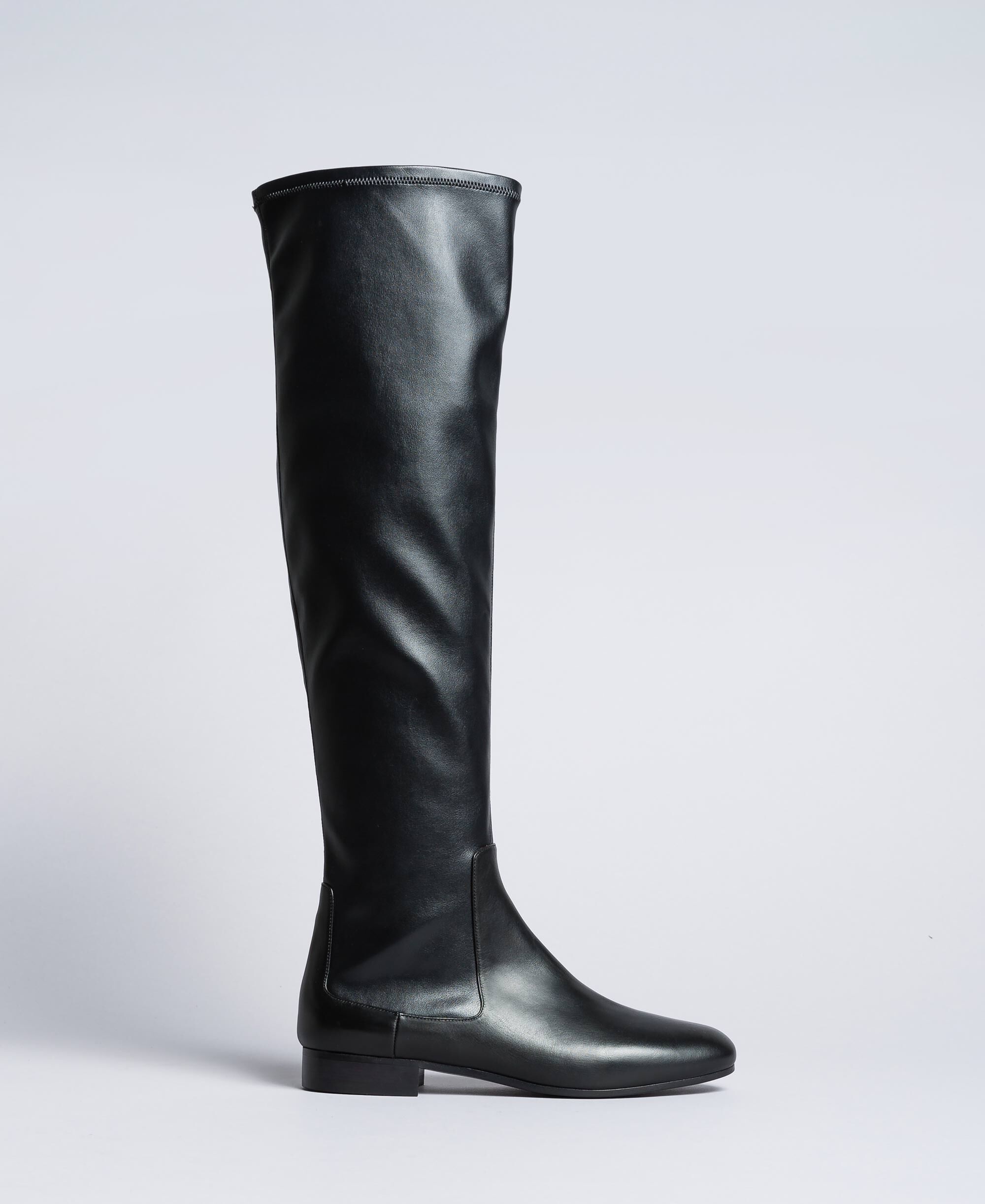 Stretch fabric over-the-knee boots