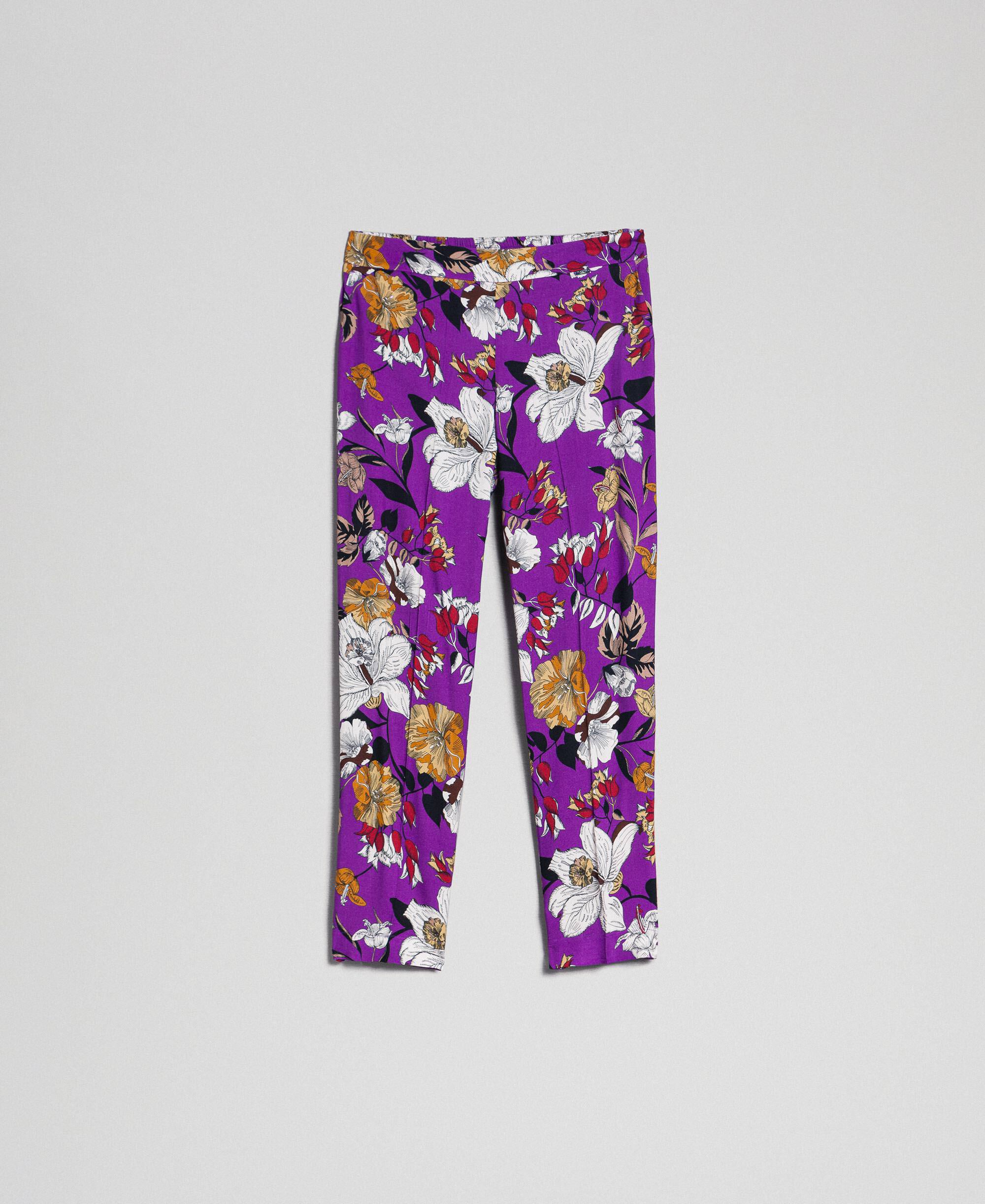 floral cigarette trousers