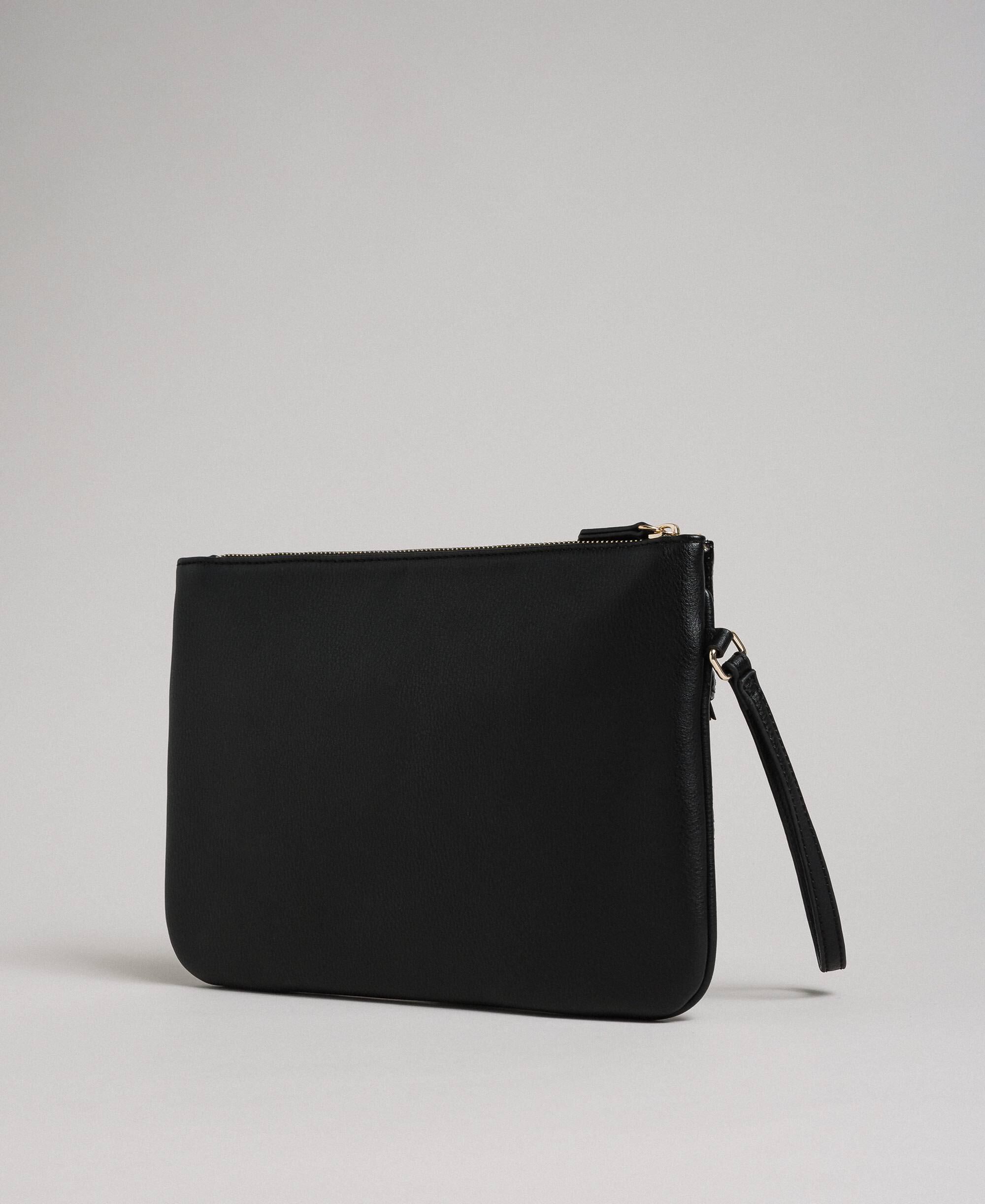 black leather evening bag