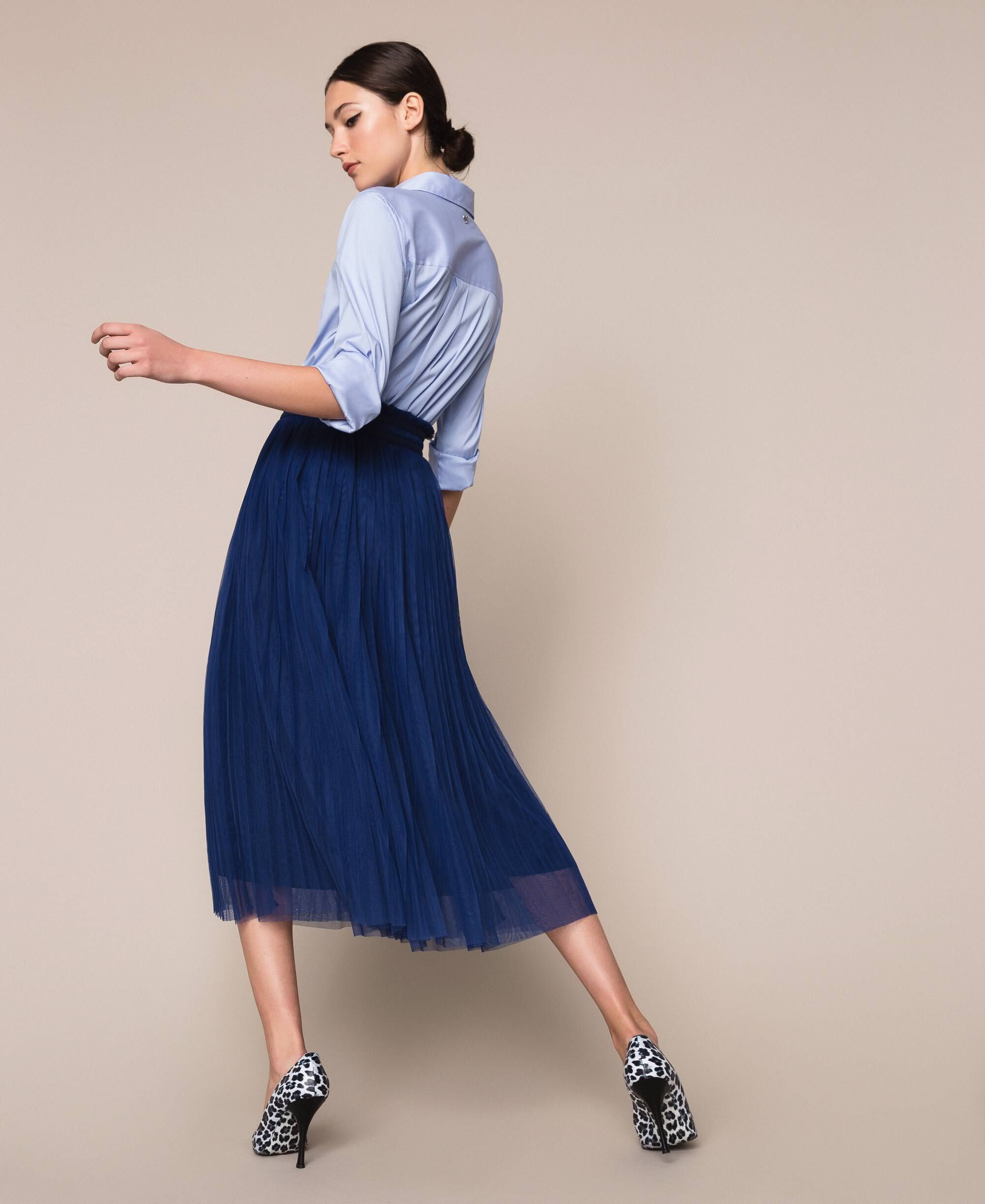 tulle midi skirt with bow