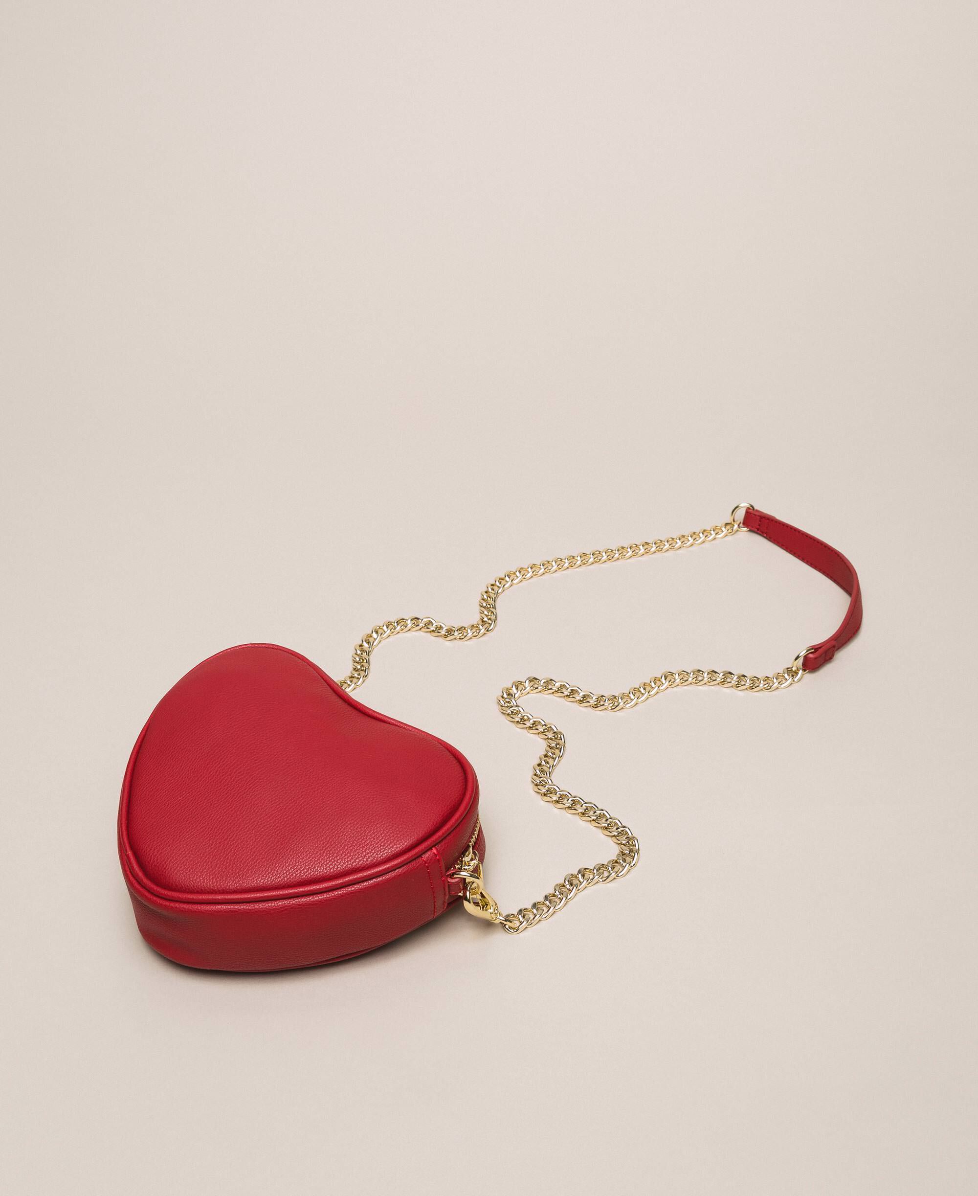 Faux leather heart shaped shoulder bag Woman, White | TWINSET Milano
