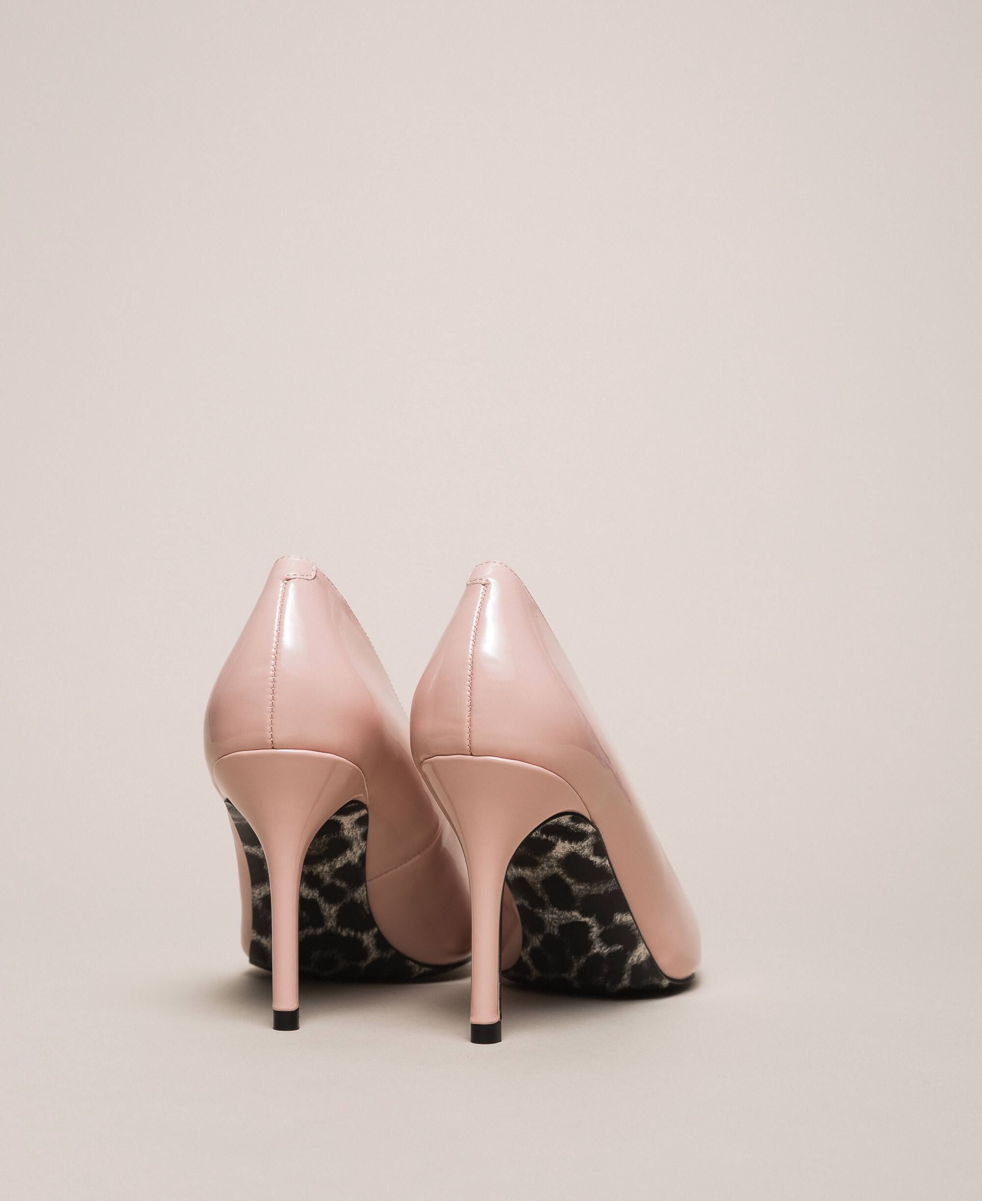 pink leather court shoes