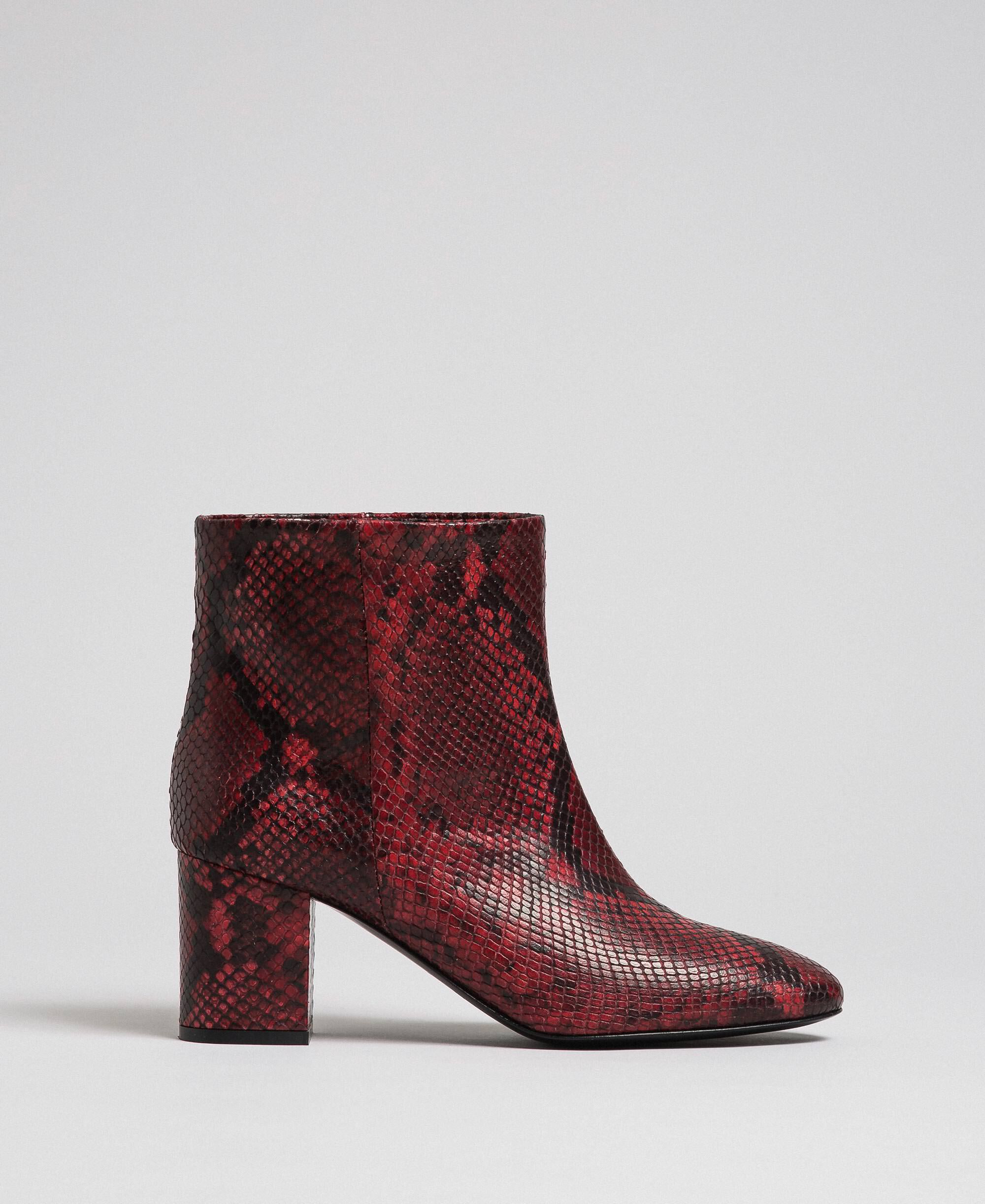 red leopard print ankle boots
