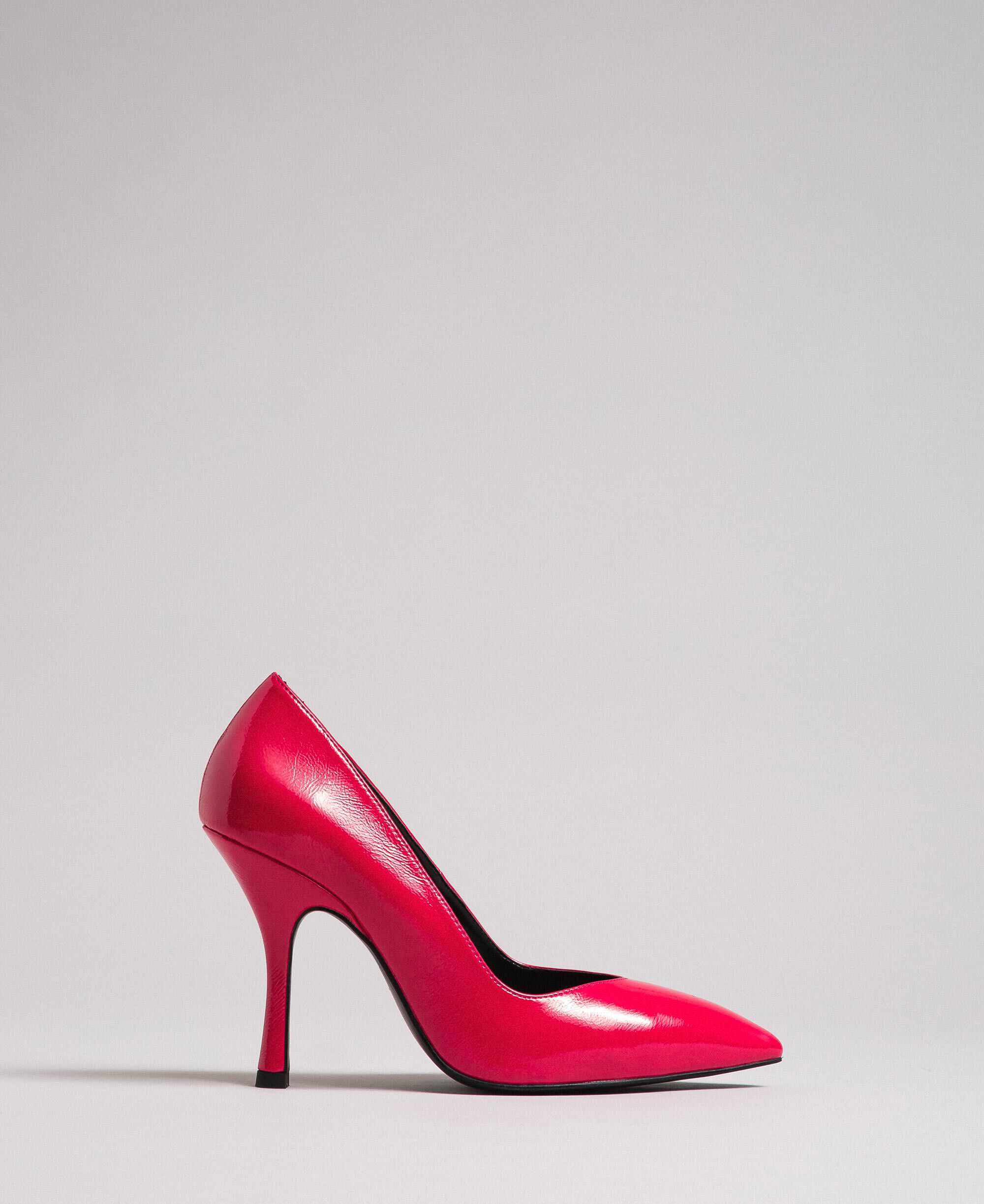 pink leather court shoes
