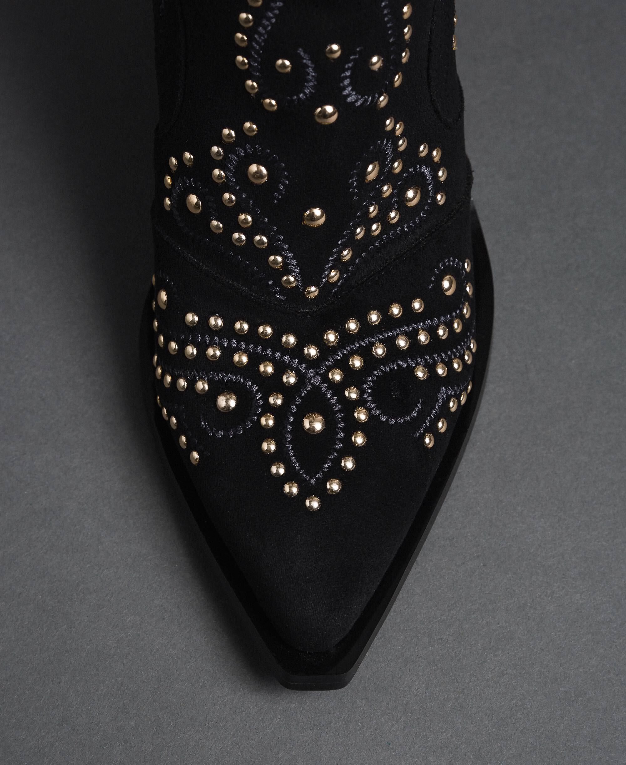 studded ankle boots black