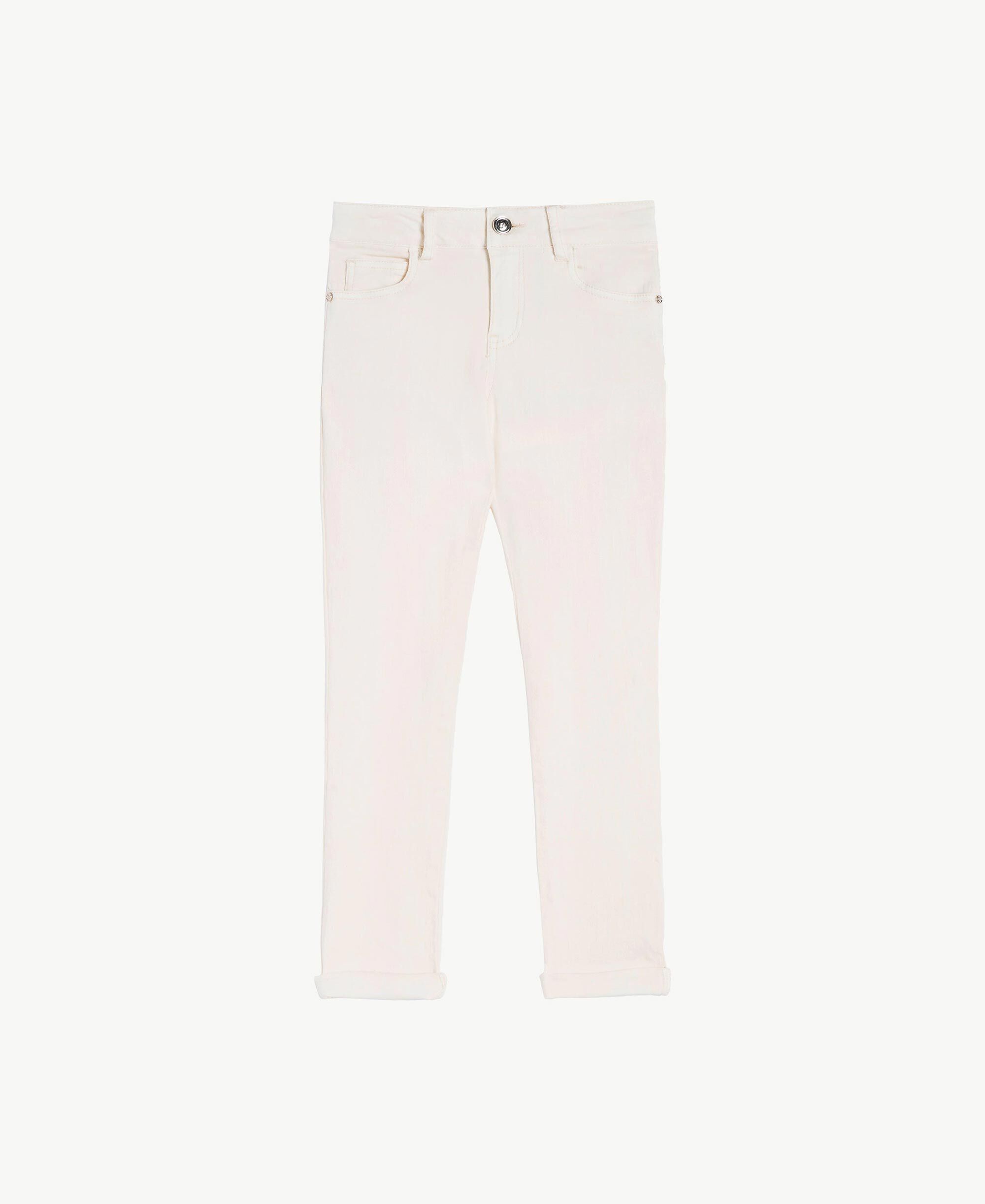 cream skinny trousers