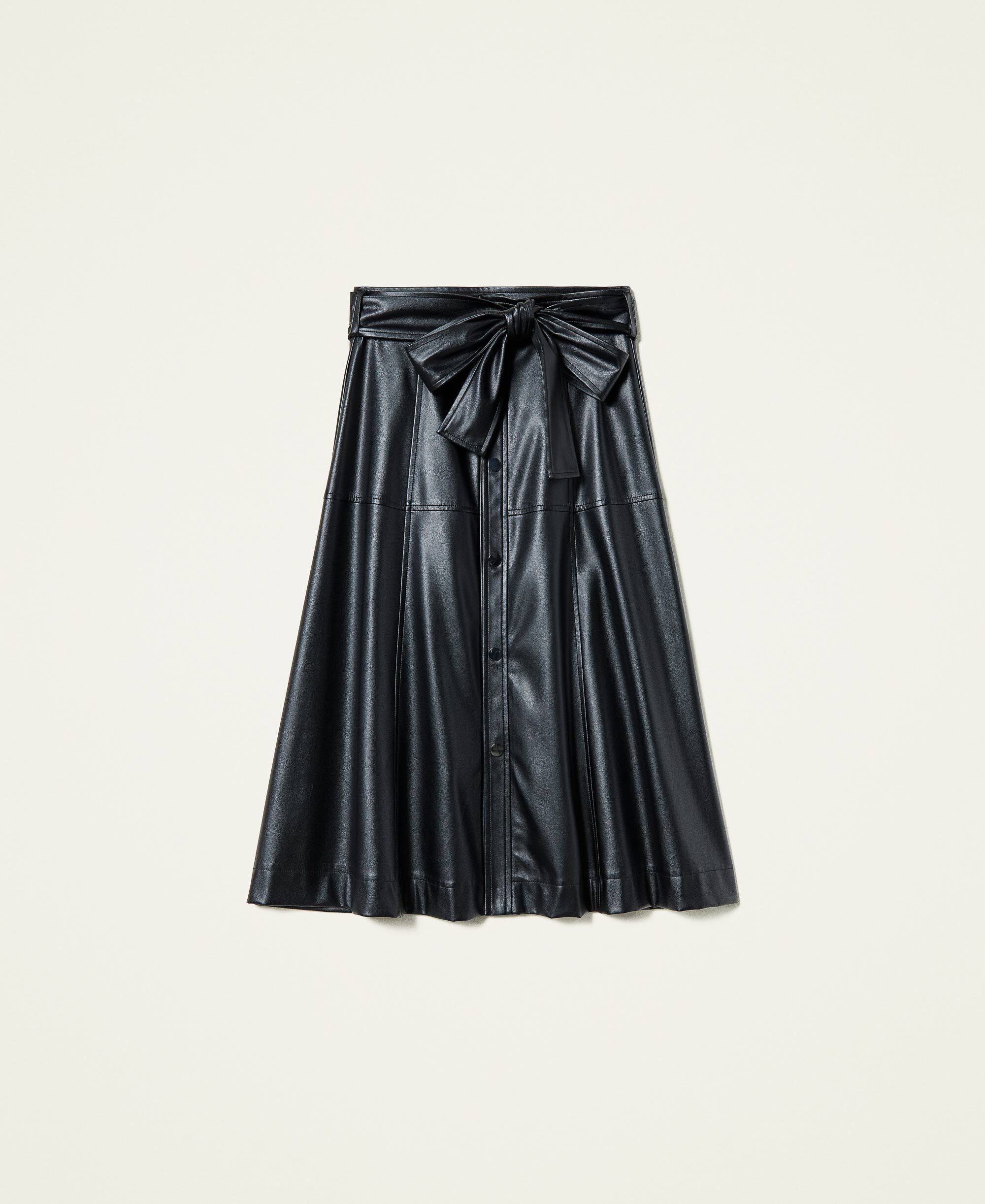 black midi skirt belt