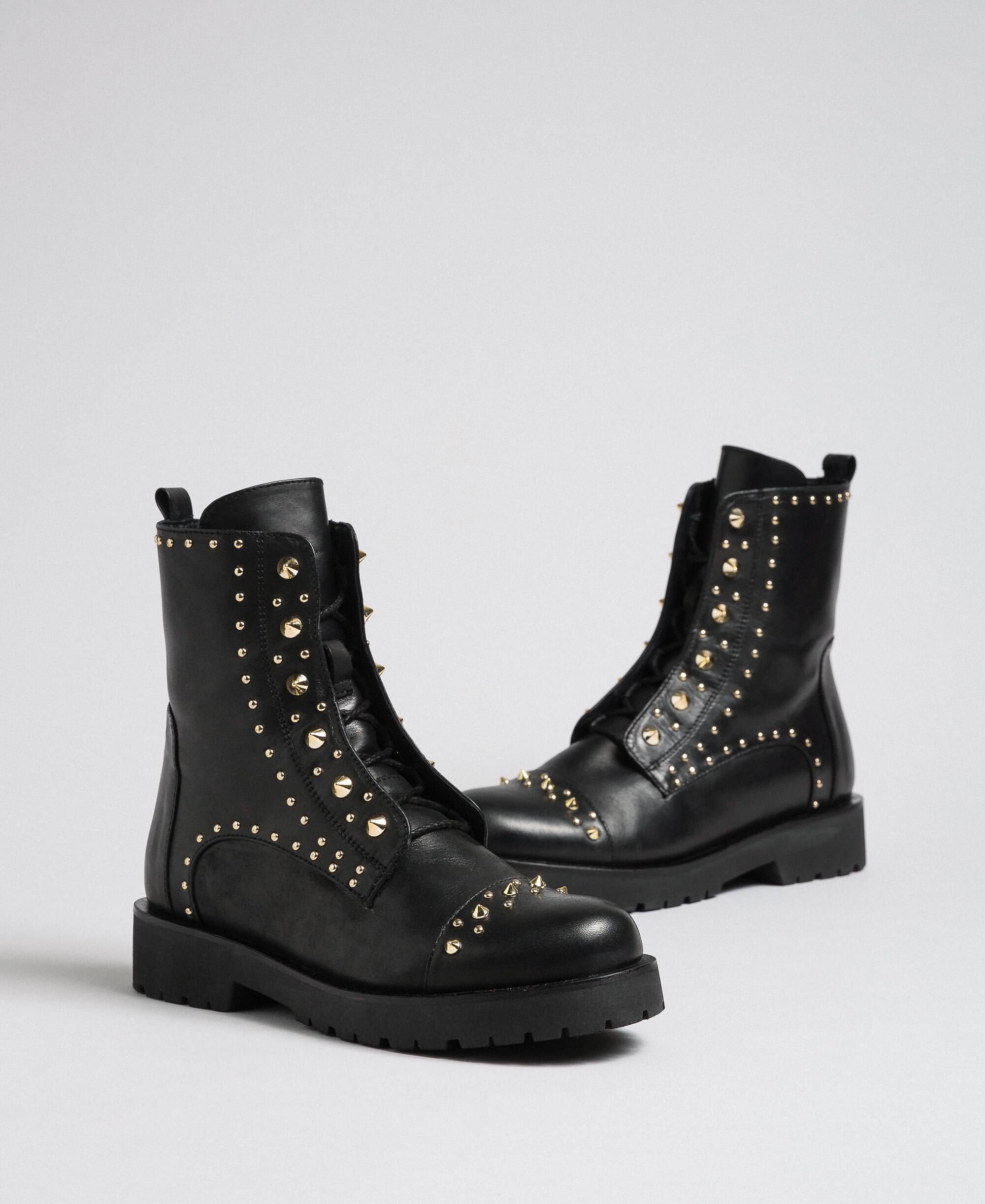 combat boots with studs