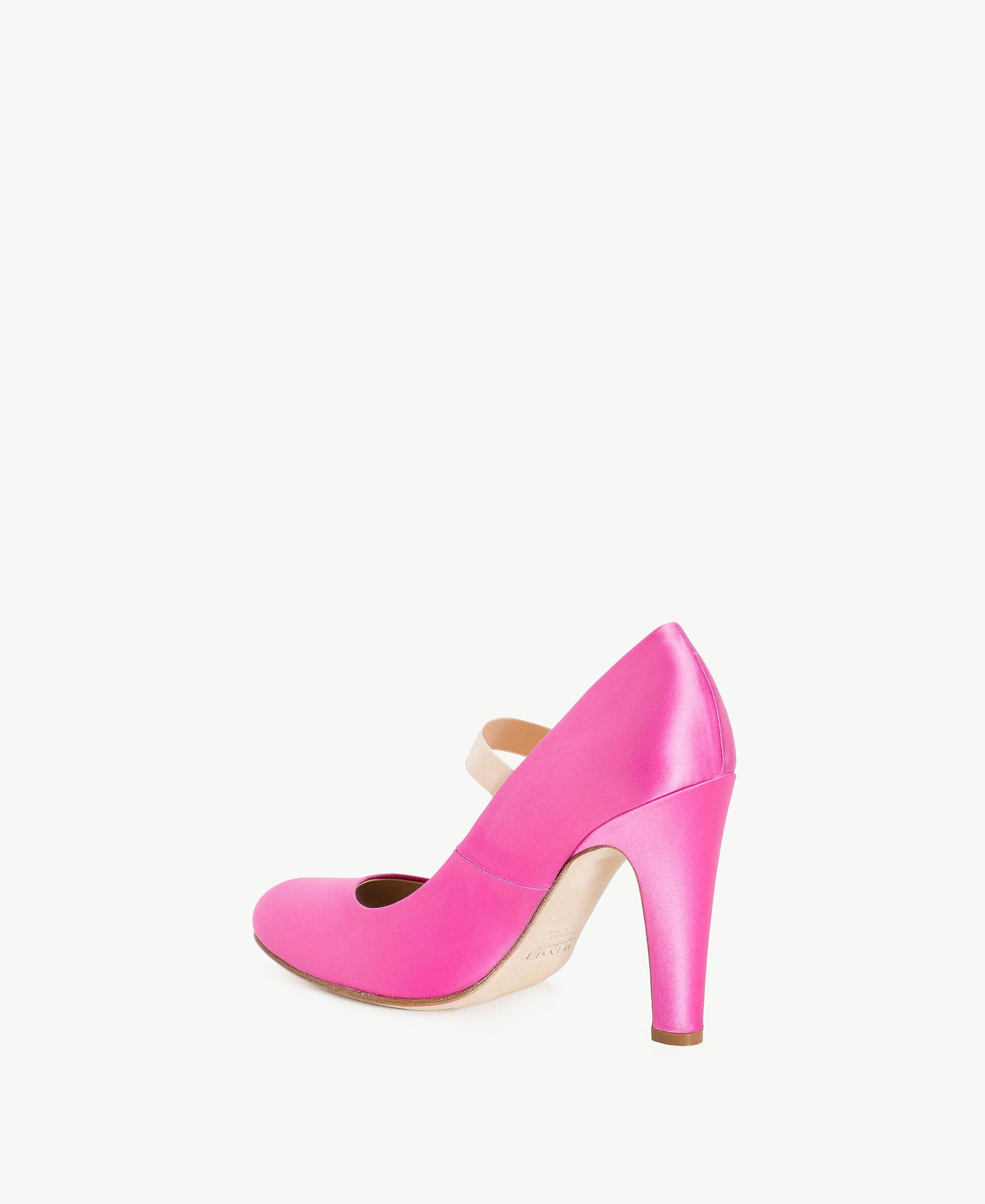 pink satin court shoes