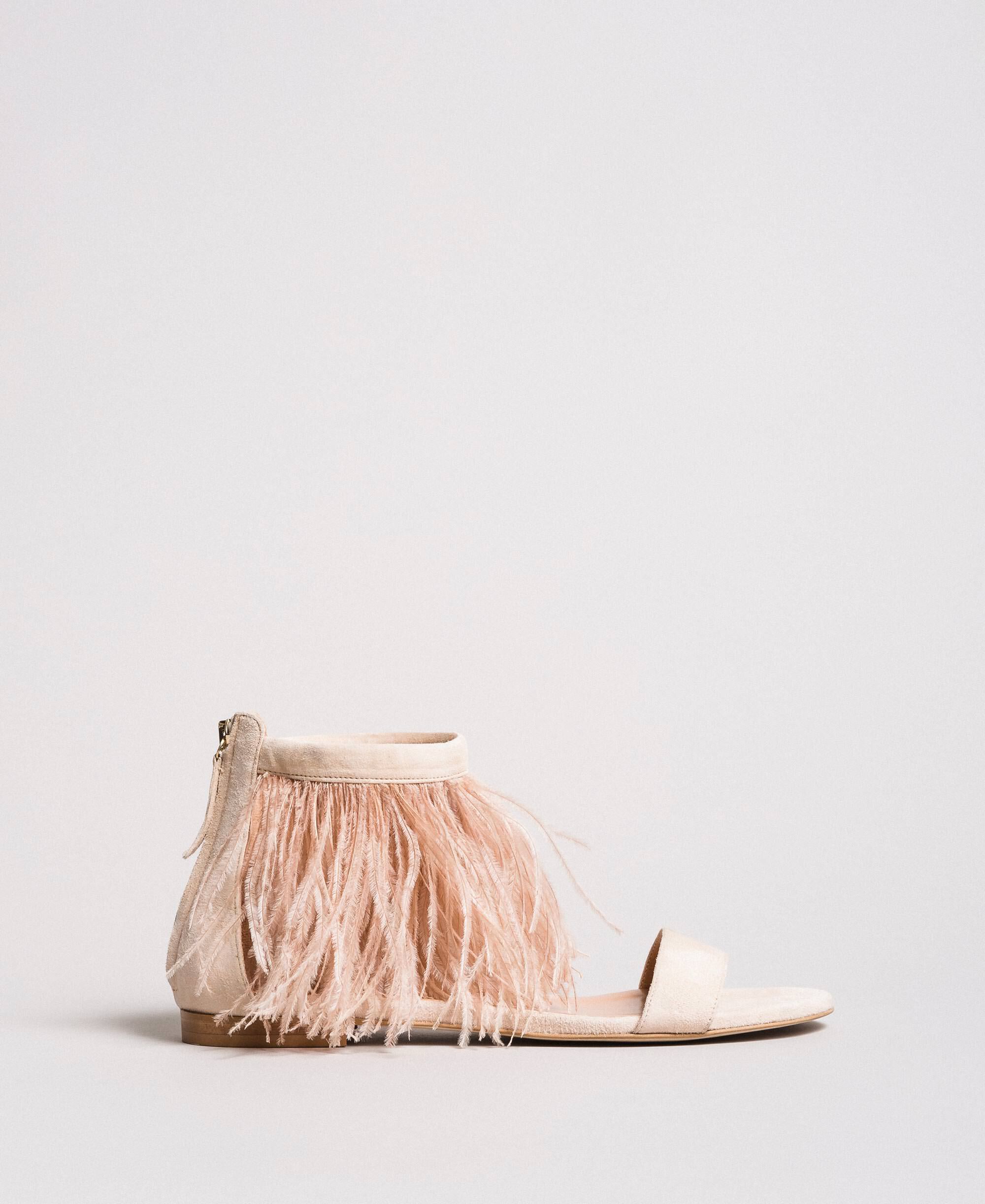feather sandals flat