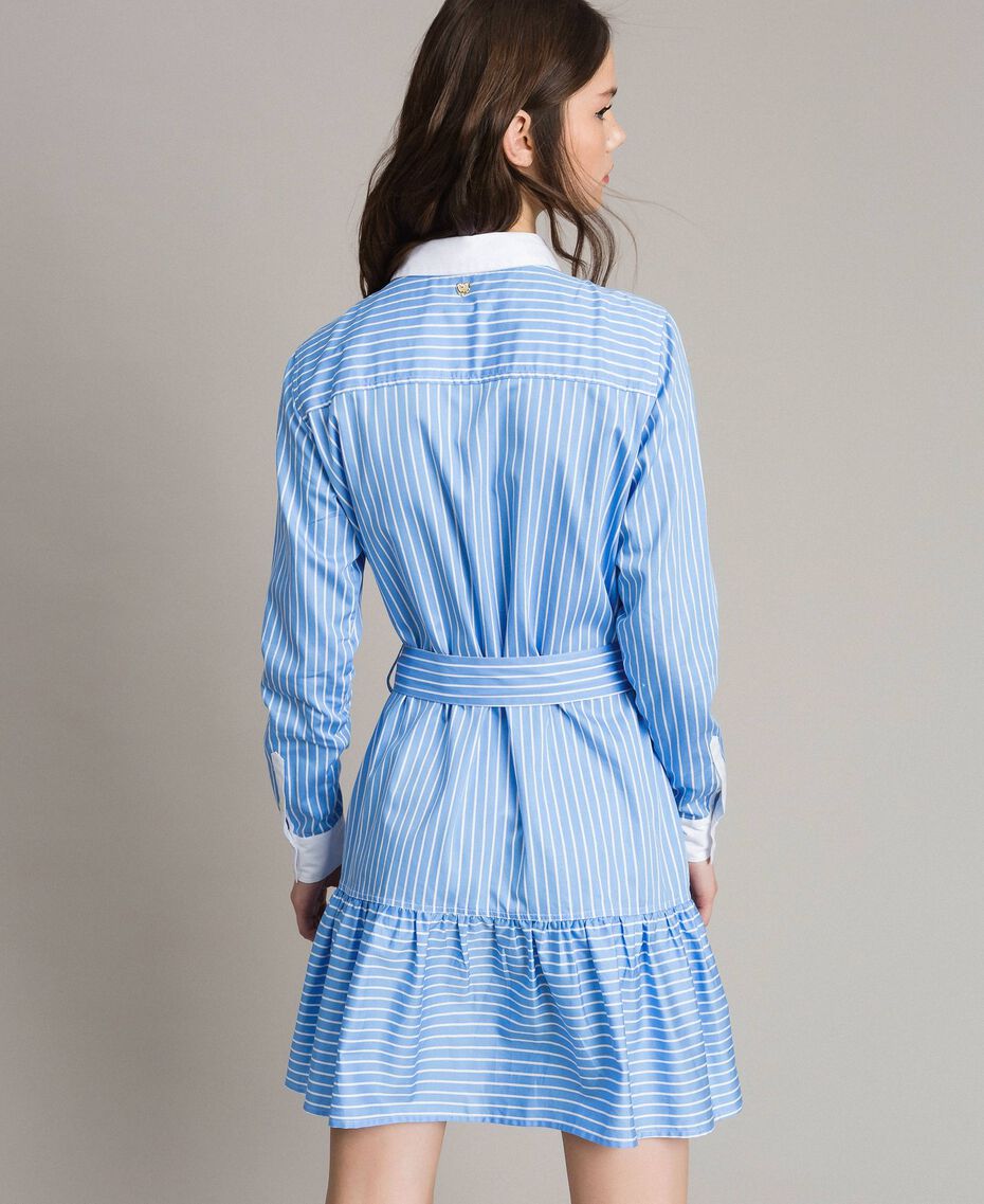 Poplin shirt dress with embroidery