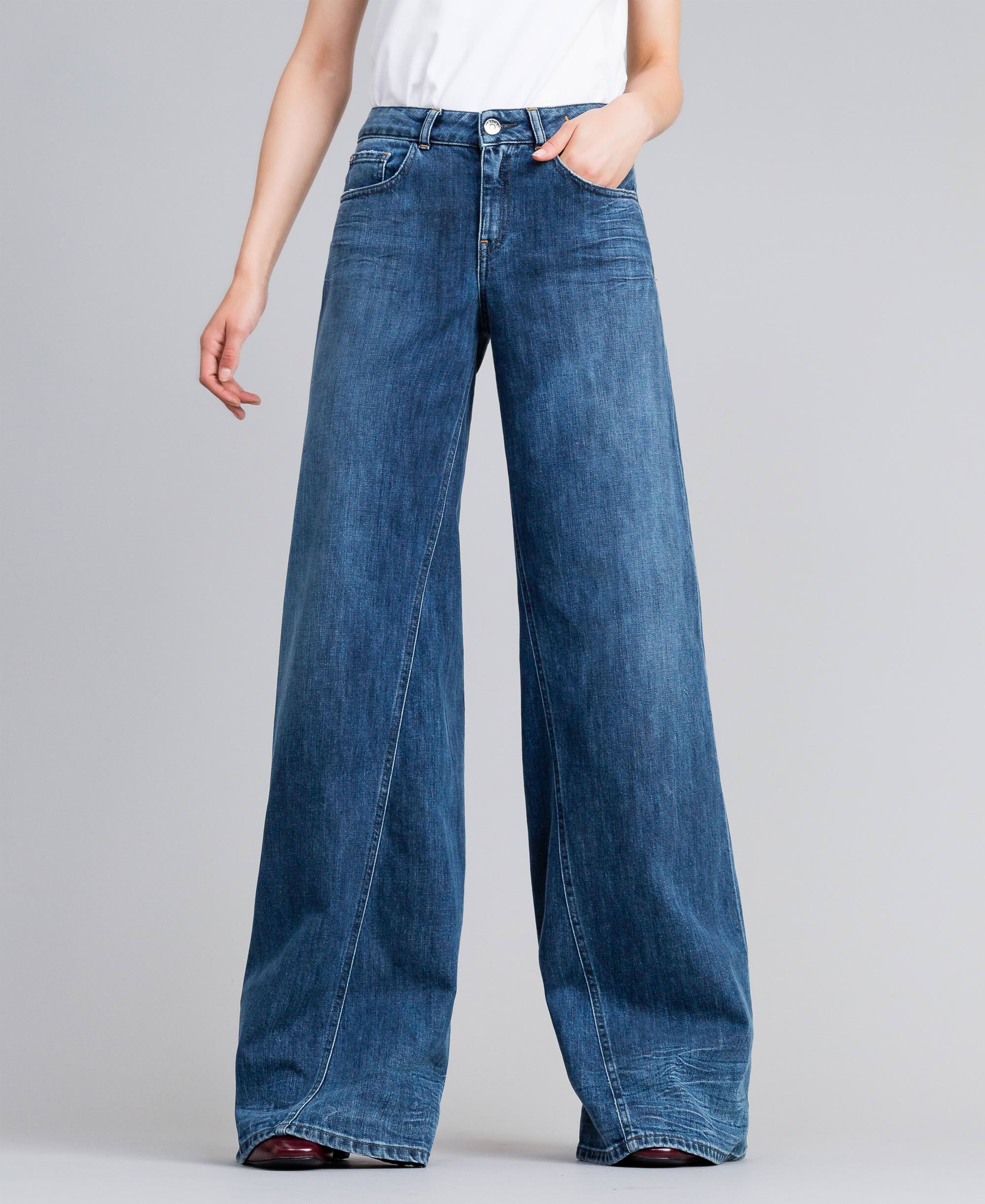 Jeans wide leg in denim Donna, Blu TWINSET Milano