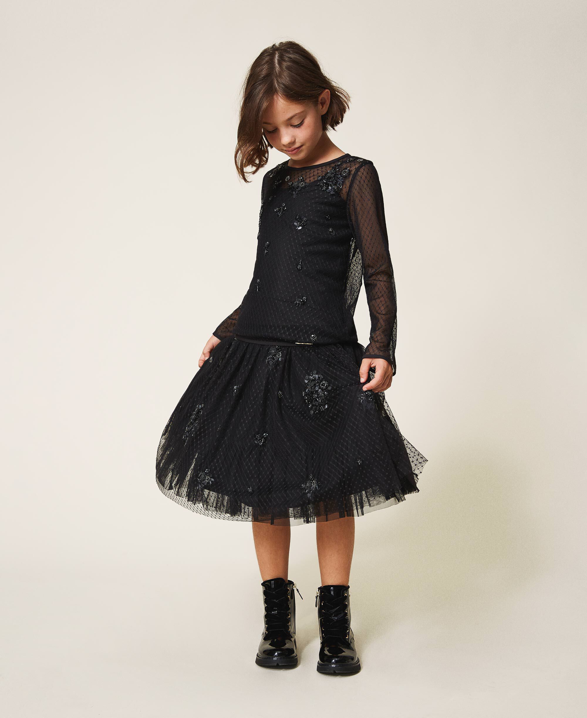 Tulle skirt with embroidery Child 