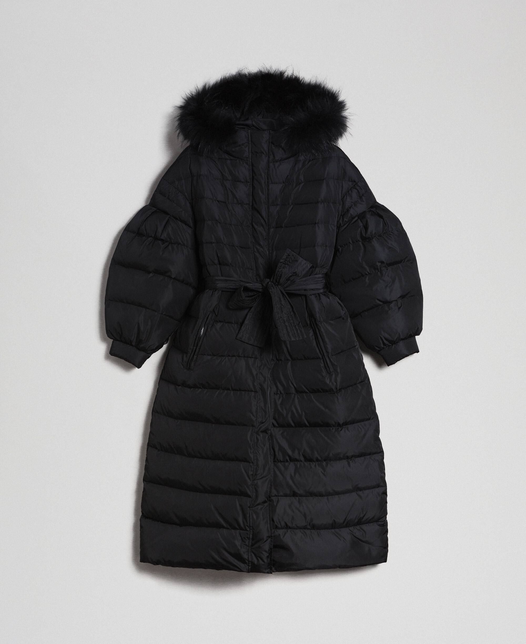 real fur padded coat