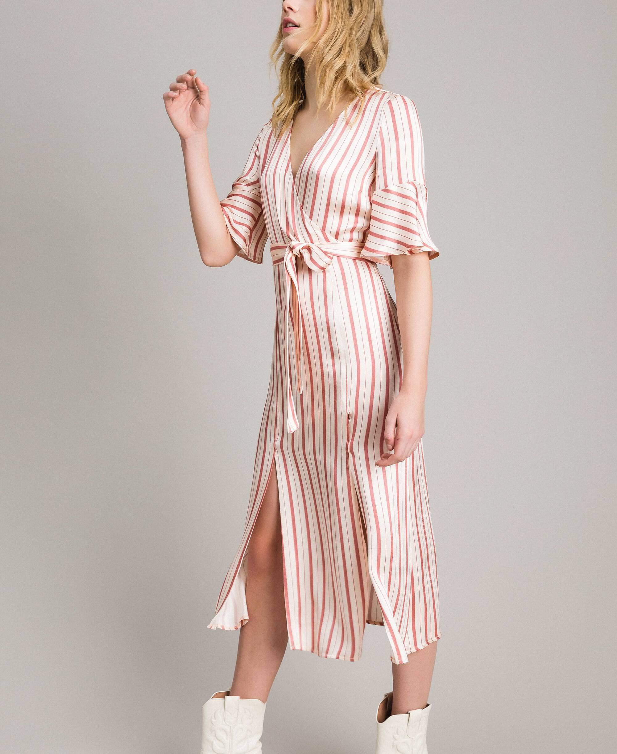 striped satin dress