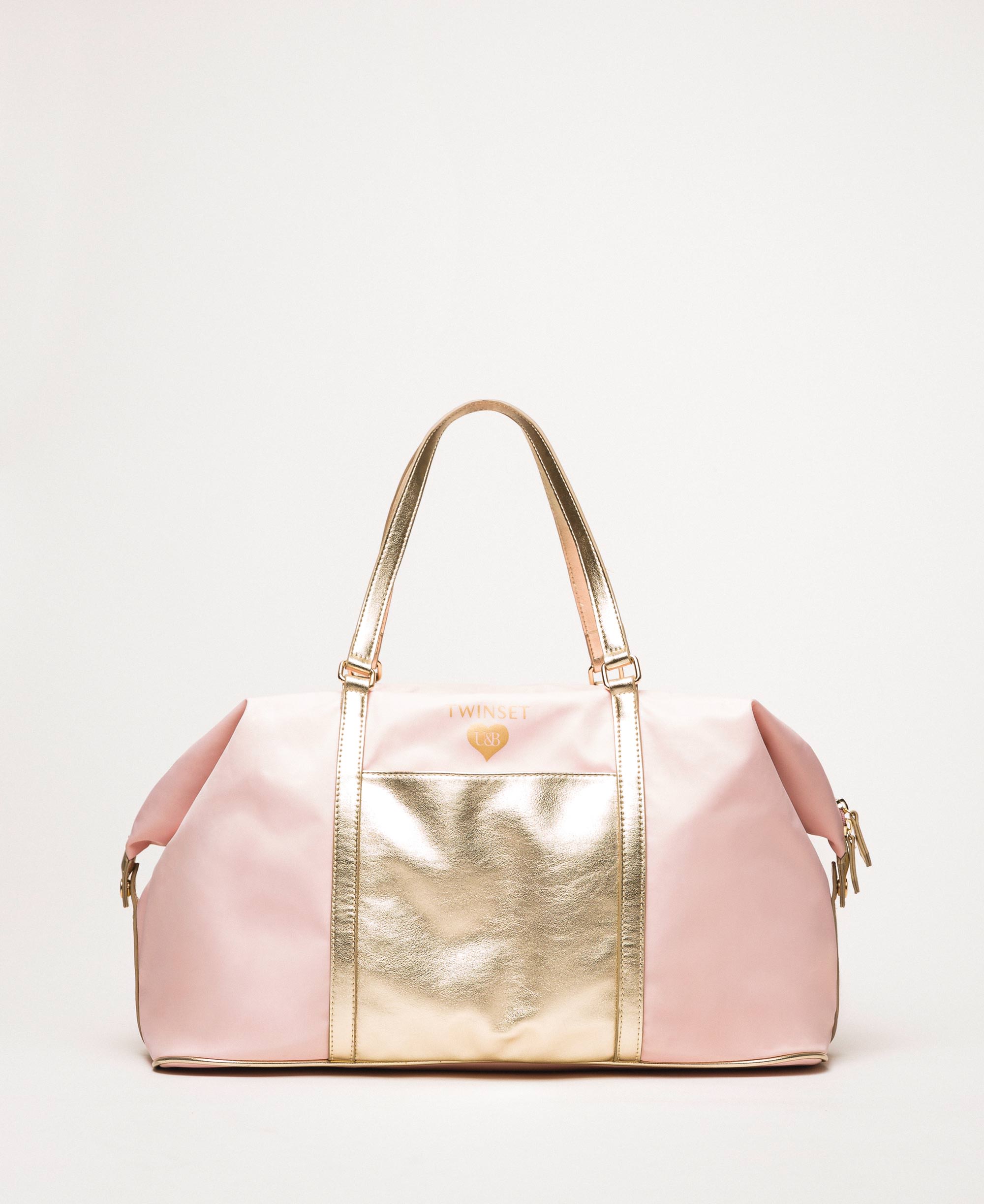 pink leather travel bag