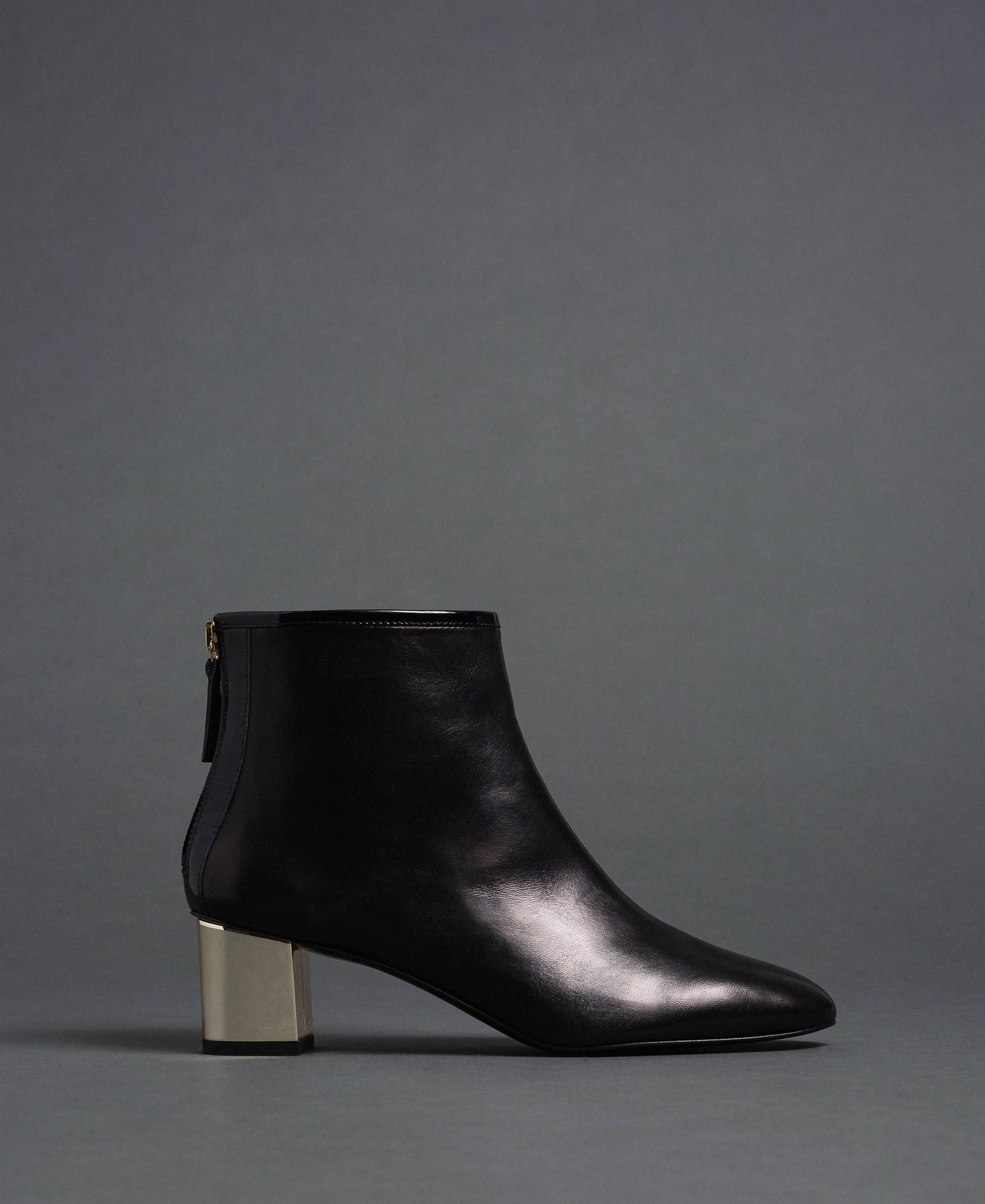 Leather ankle boots Woman, Black | TWINSET Milano