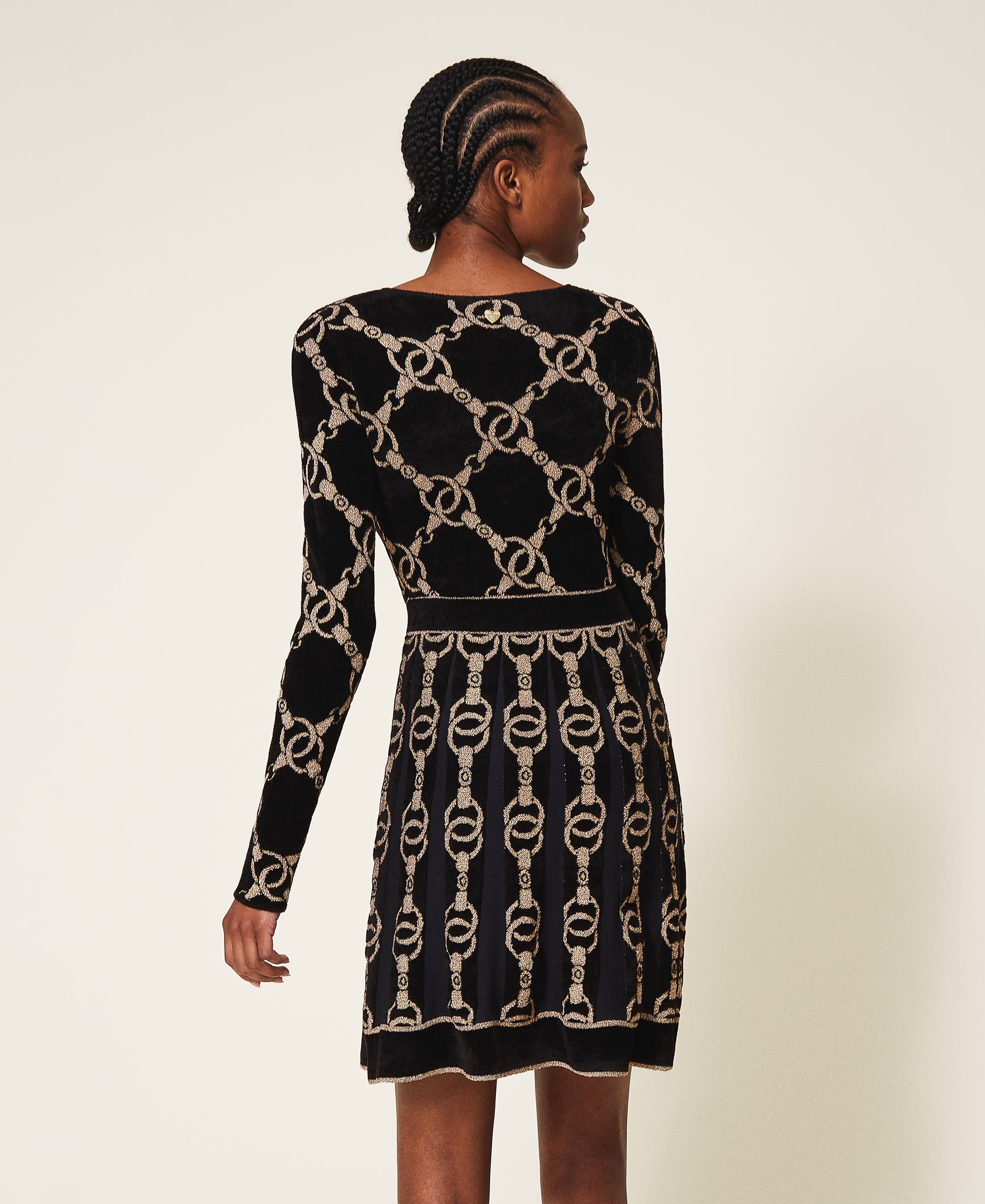 swirl jacquard knit dress warehouse