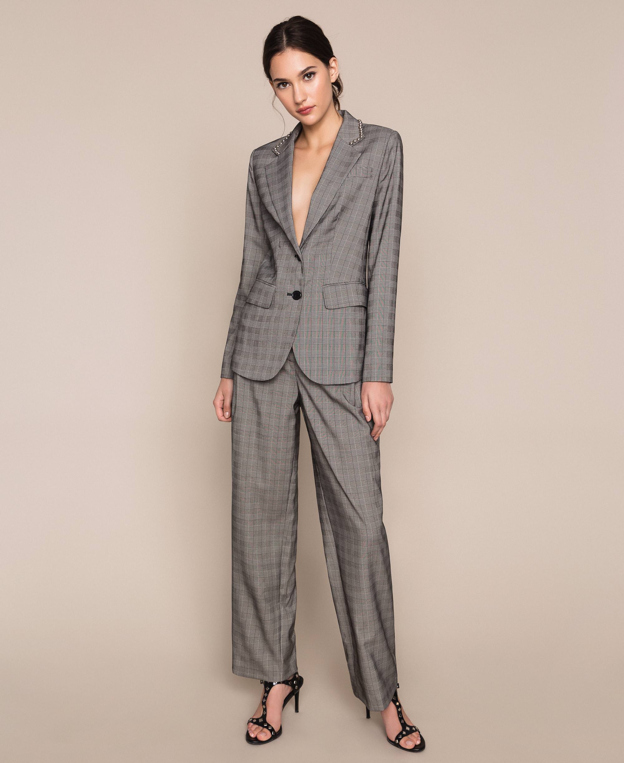 Blazer en Prince de Galles Femme, Gris | TWINSET Milano