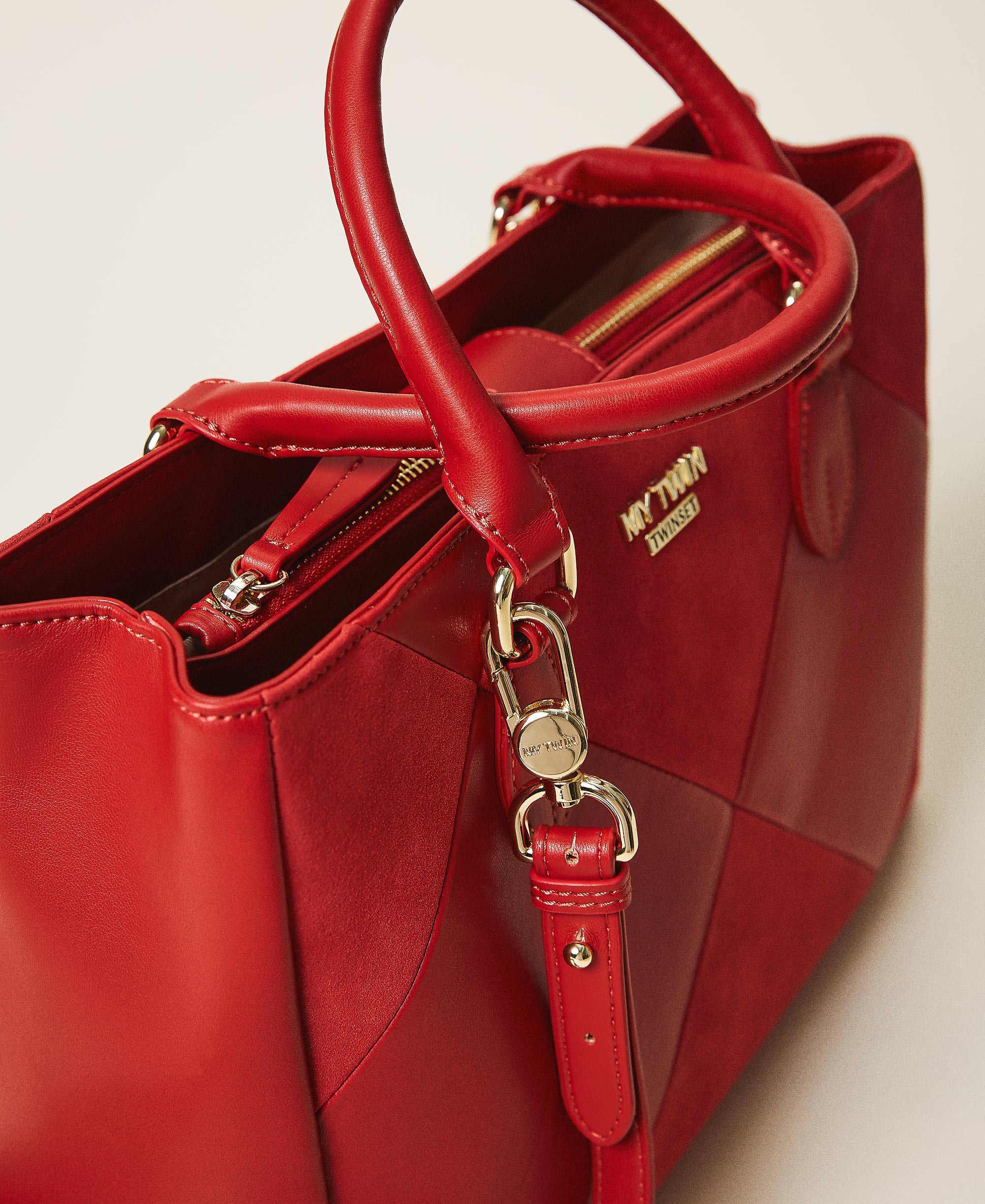 Bolso shopper de piel sintética Mujer, Rojo TWINSET Milano