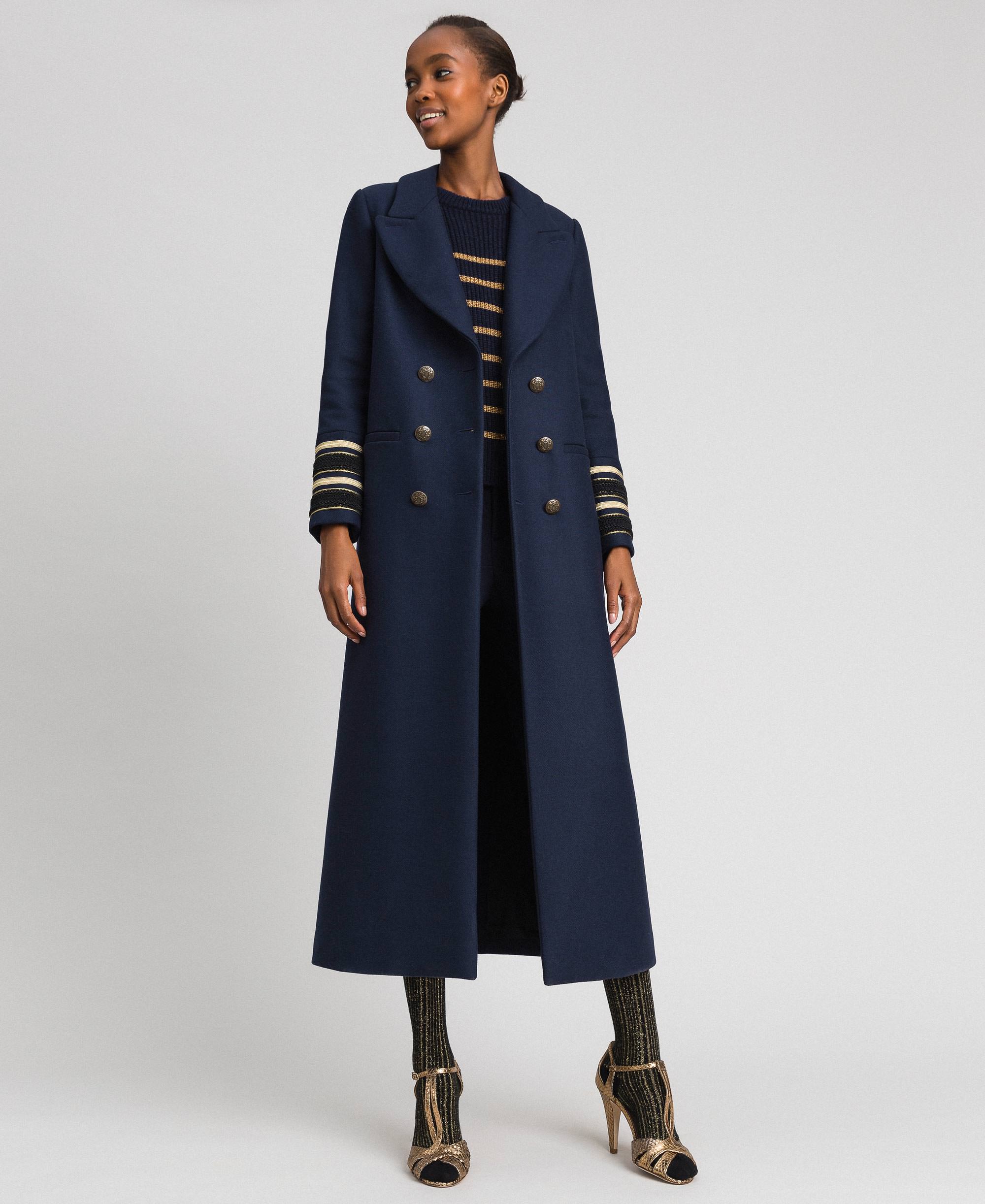 Double breasted wool cloth long coat