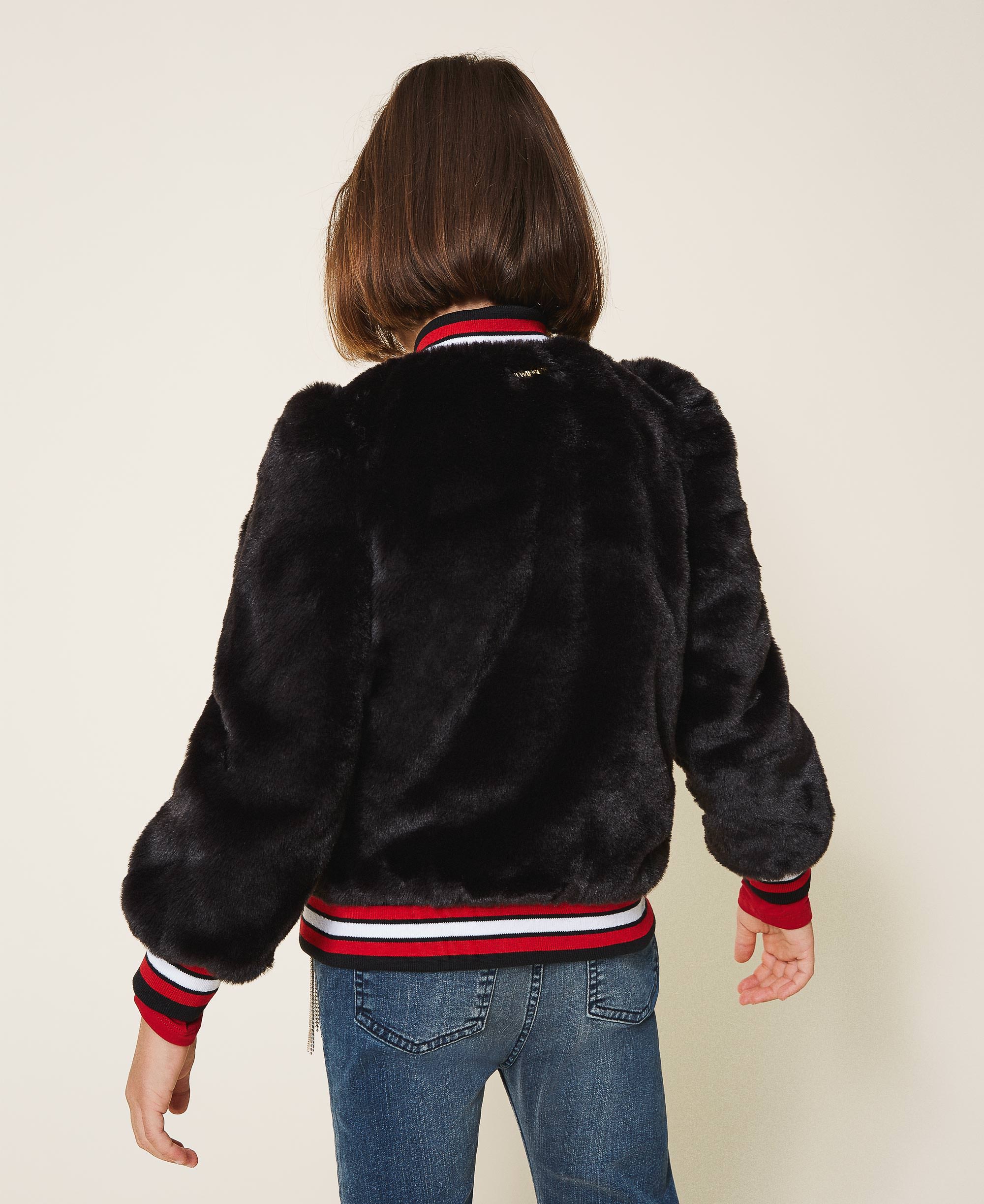 fur bomber jacket with hood