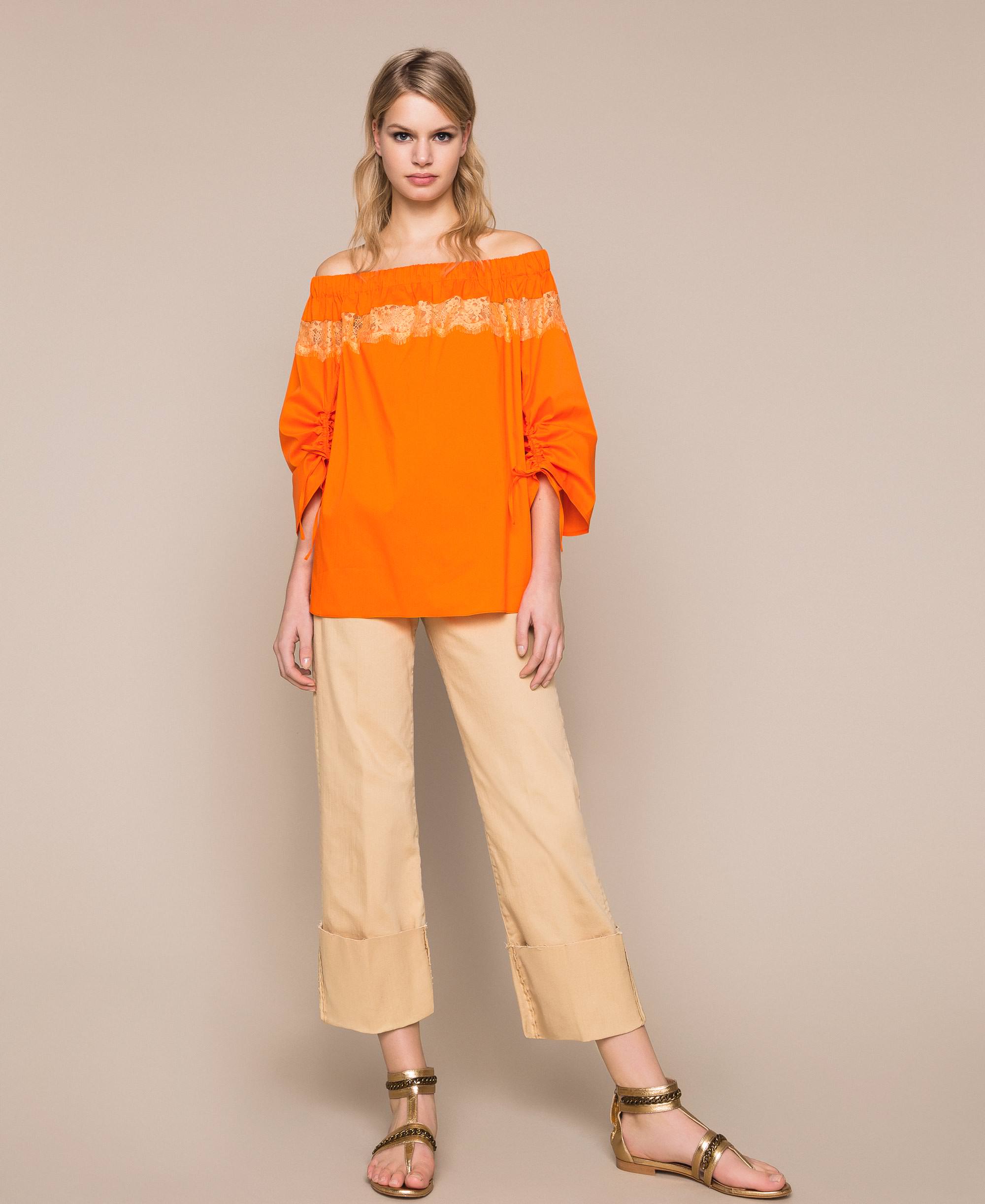 blusa naranja mujer