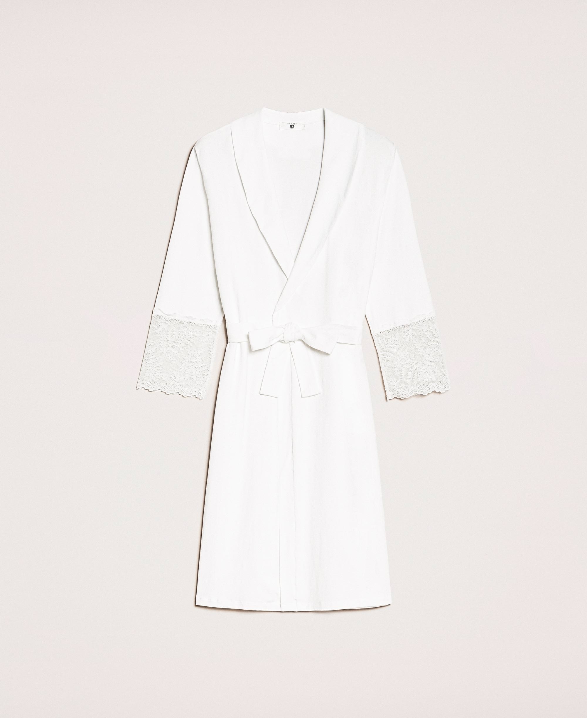 white jersey dressing gown