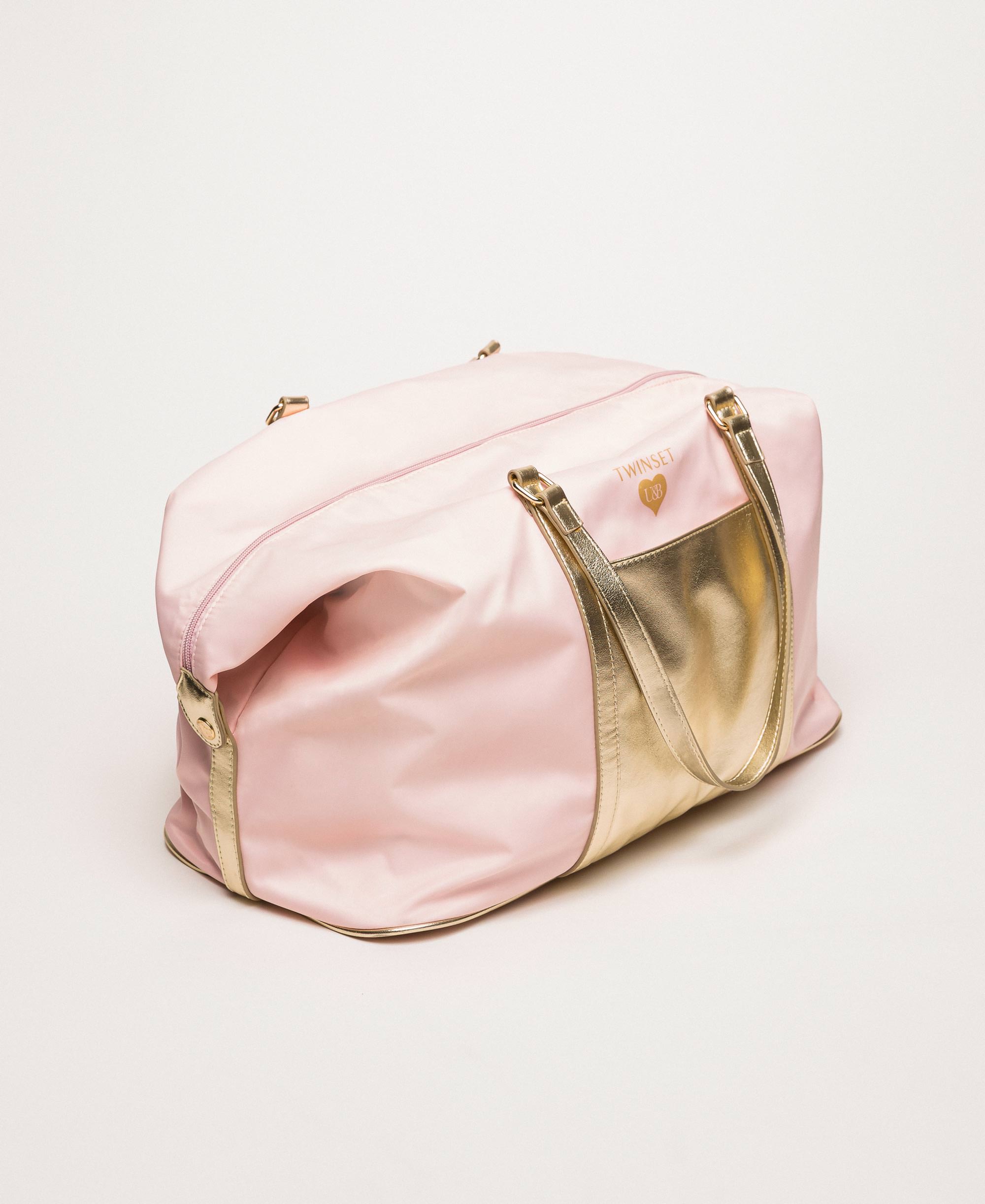 pink leather travel bag