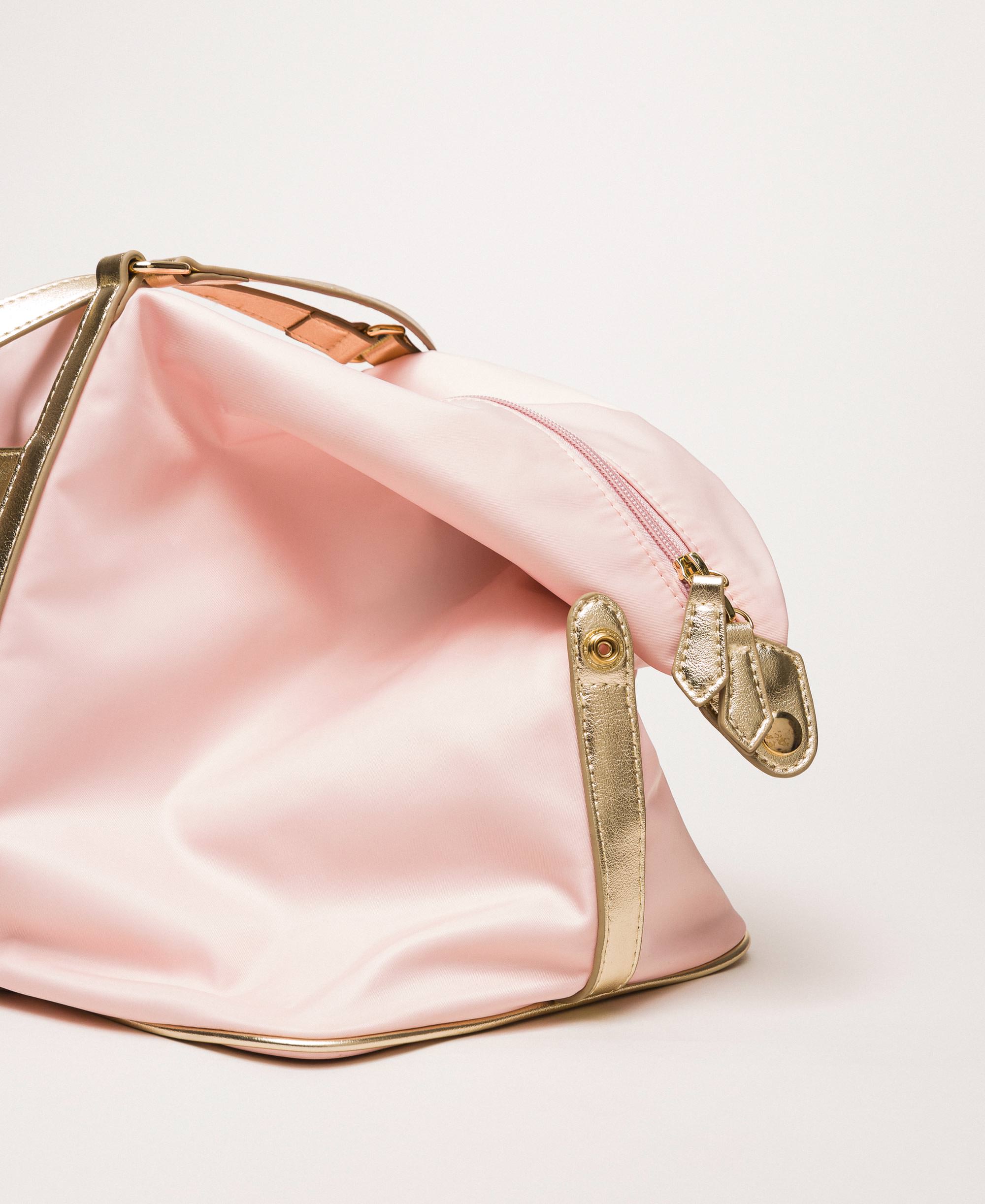 pink leather travel bag