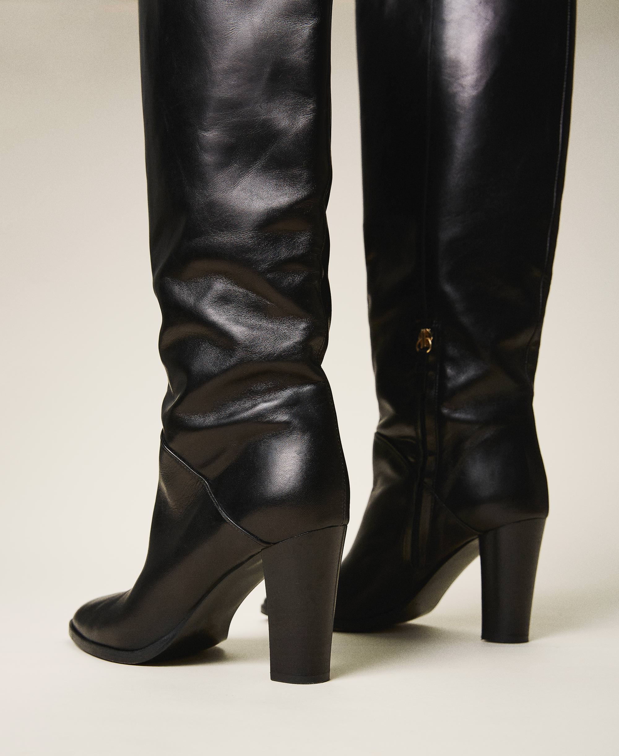 soft leather knee boots