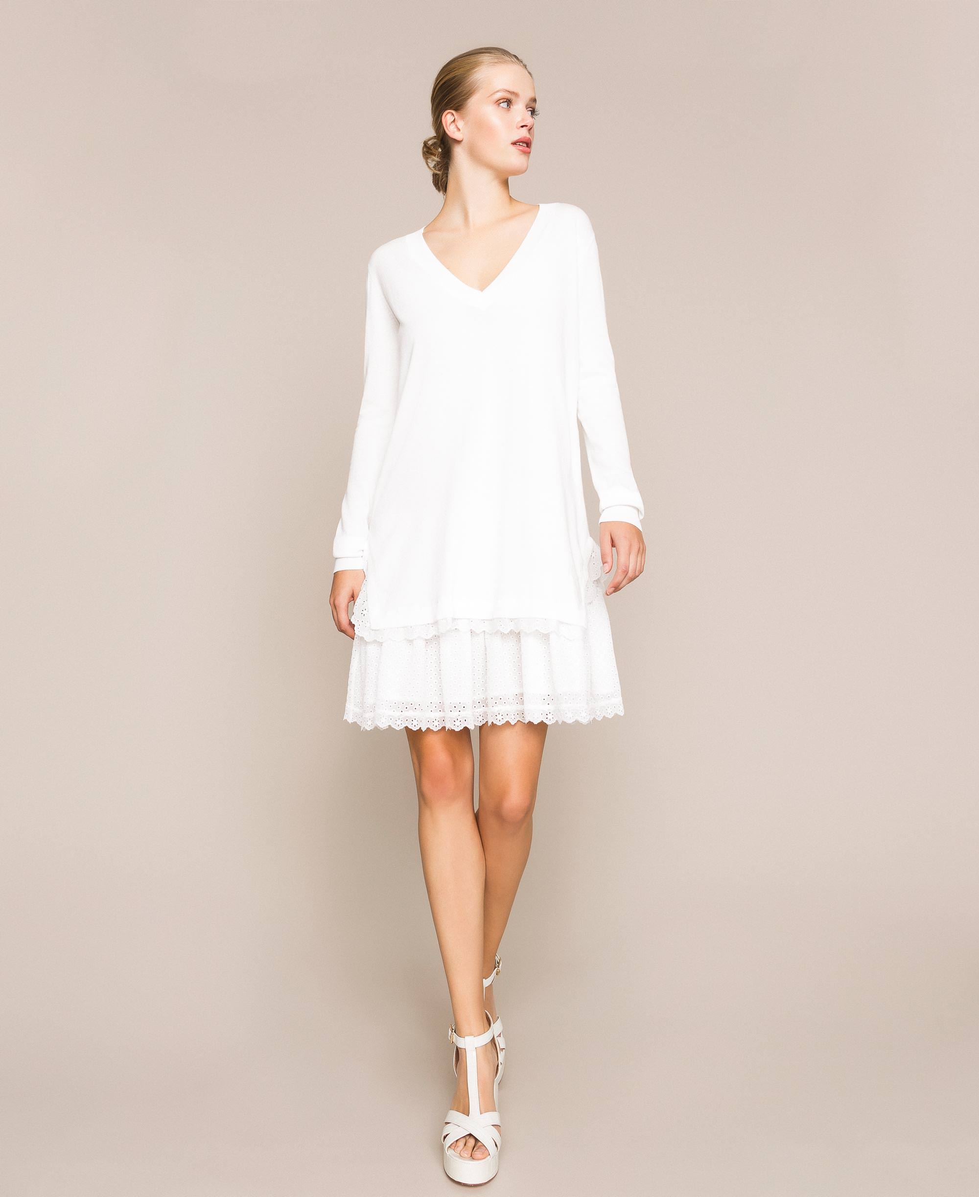 white broderie anglaise shirt dress