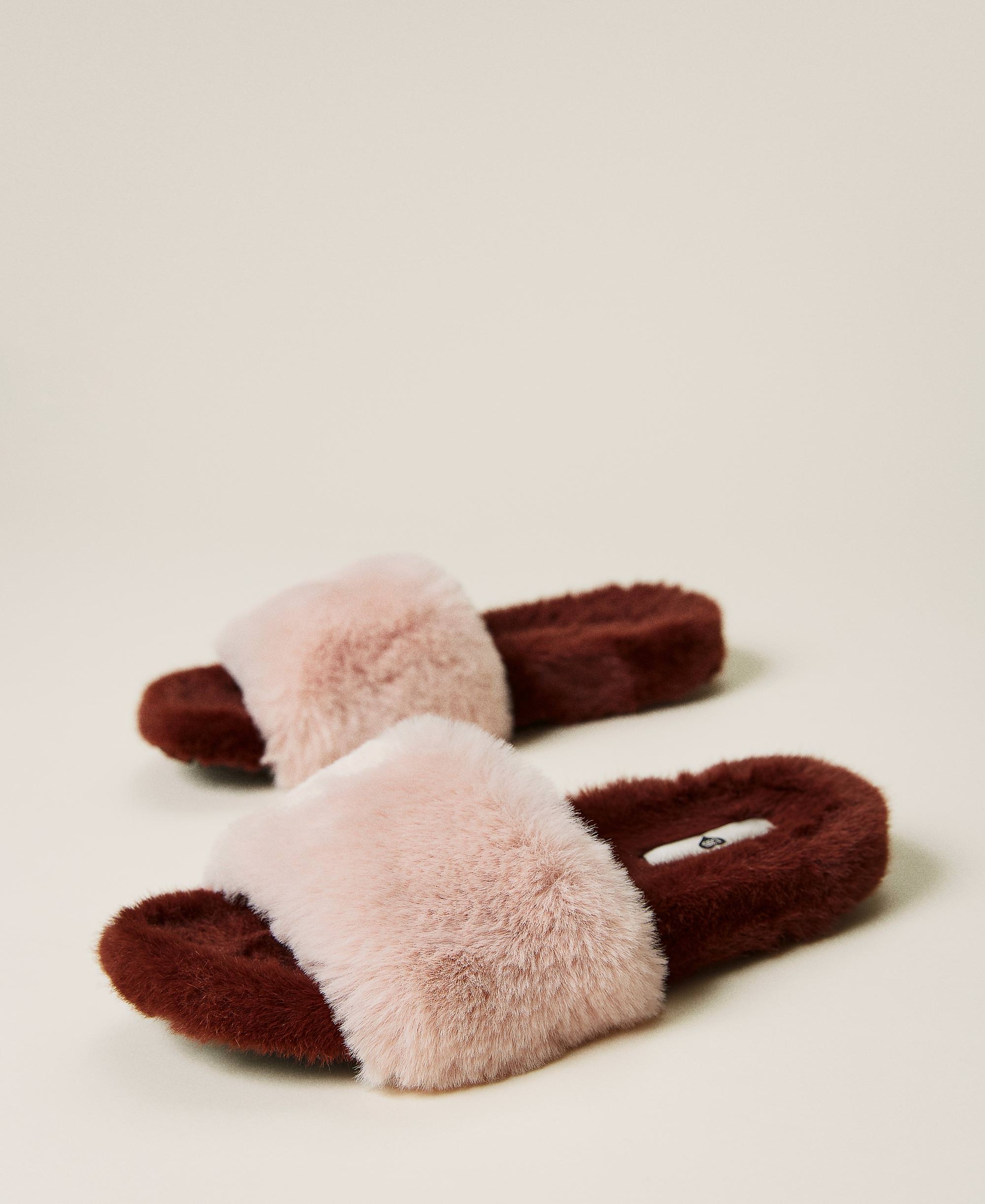 two tone flat slippers