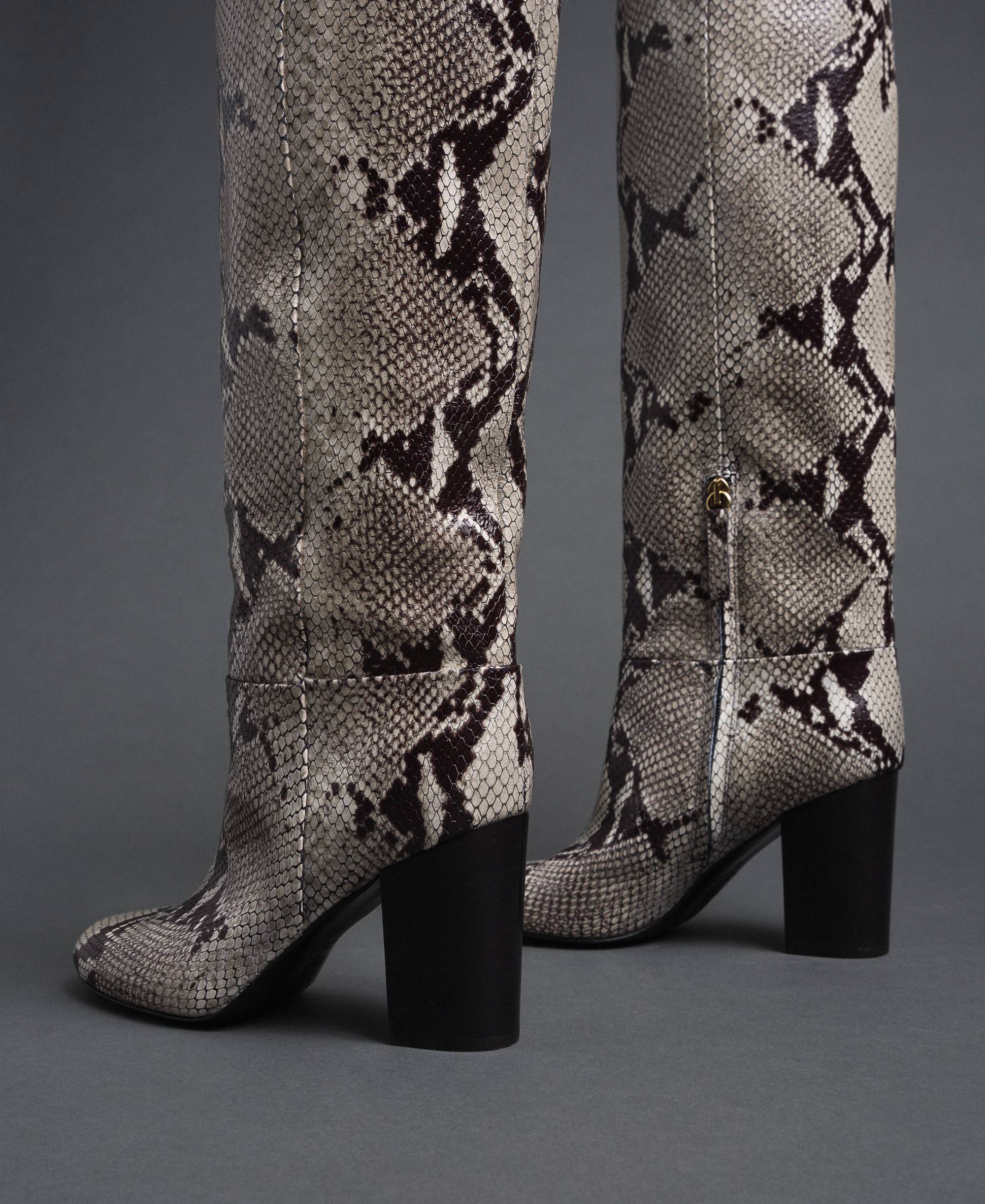 animal print leather boots