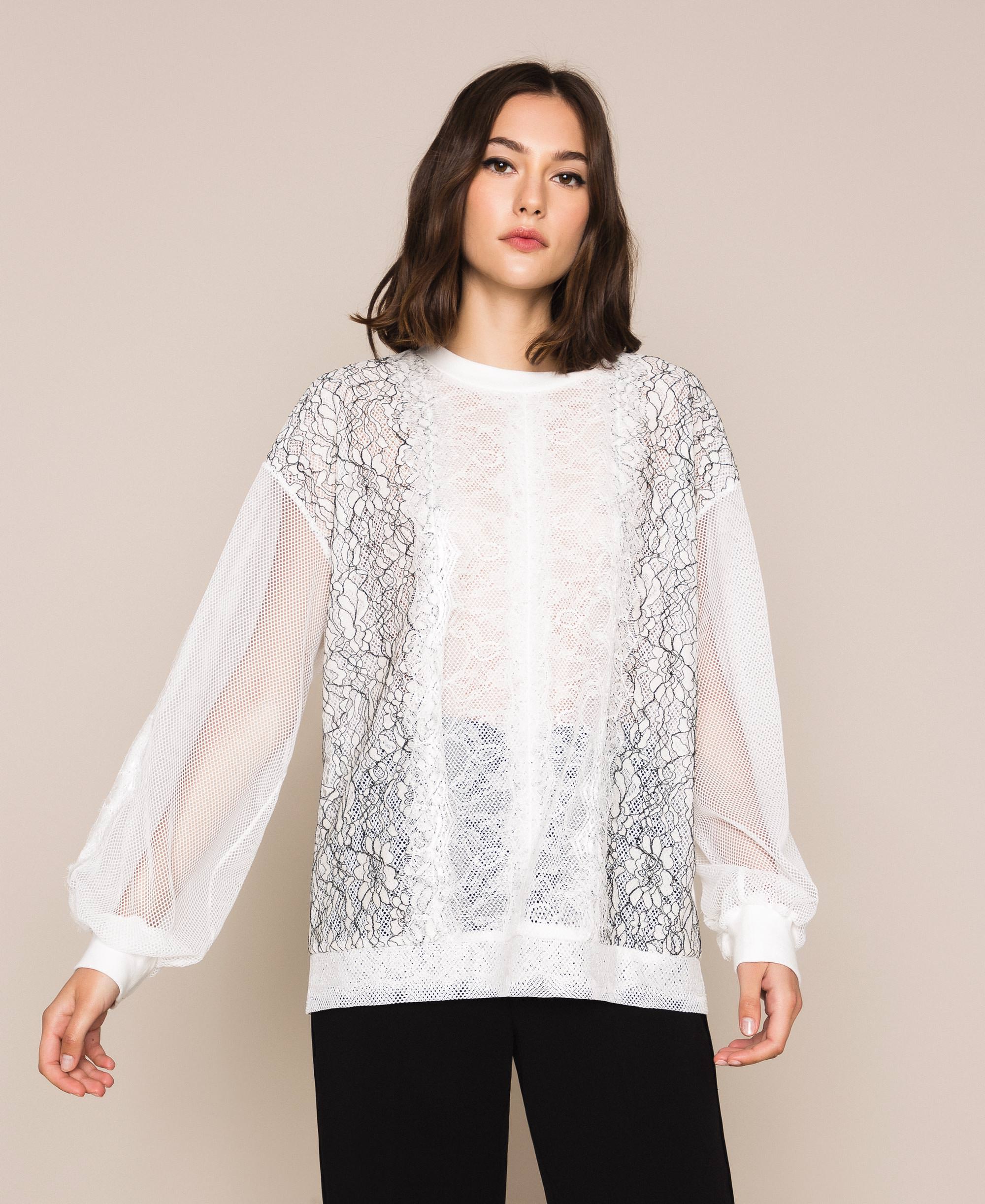 white lace sweatshirt