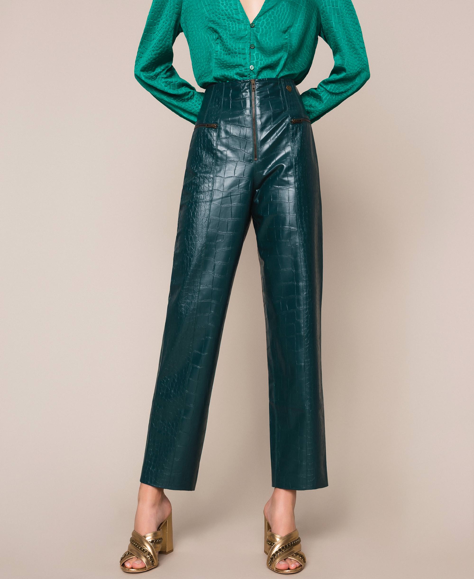 green leather trousers