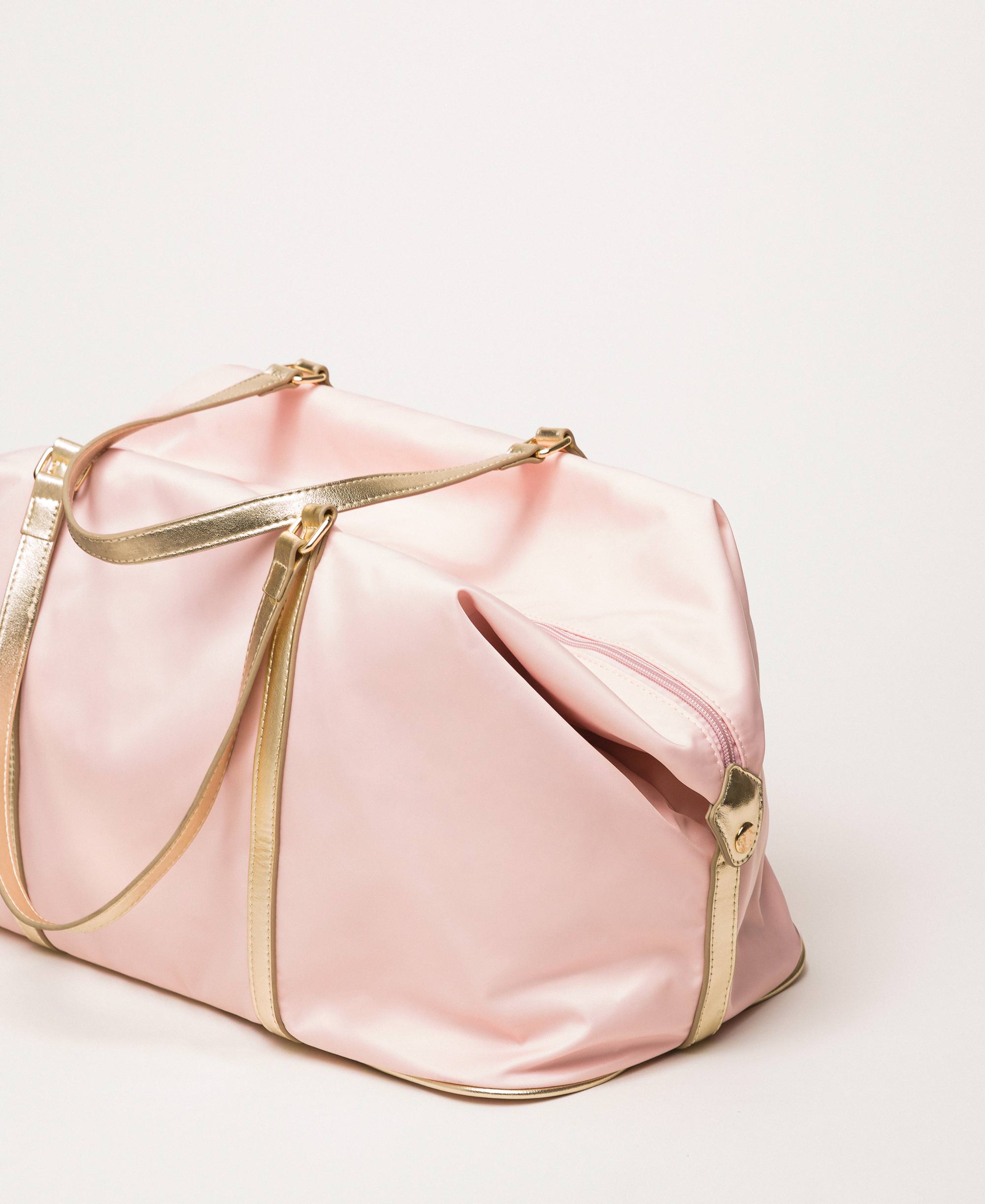 pink leather travel bag