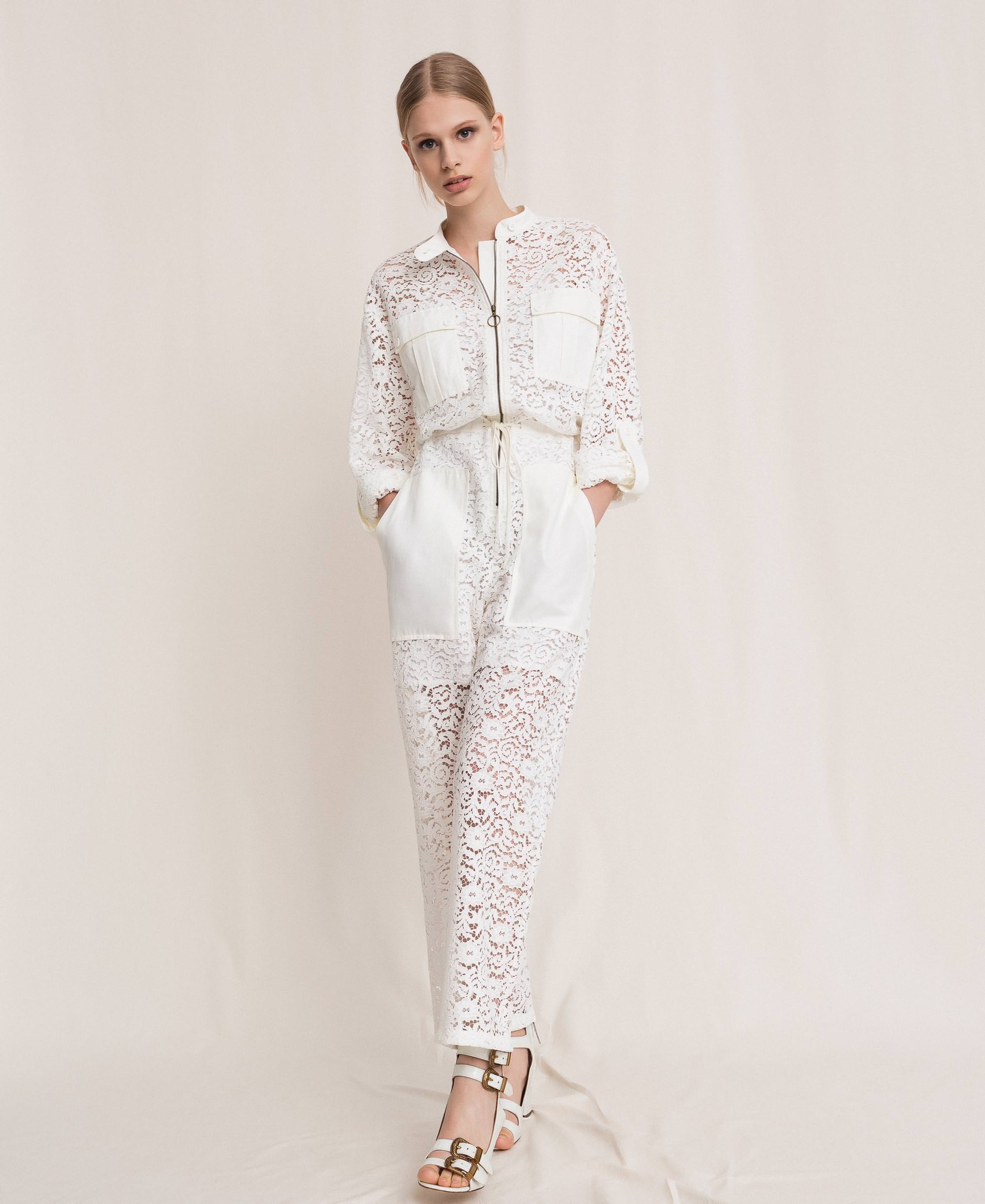 white lined jumpsuit