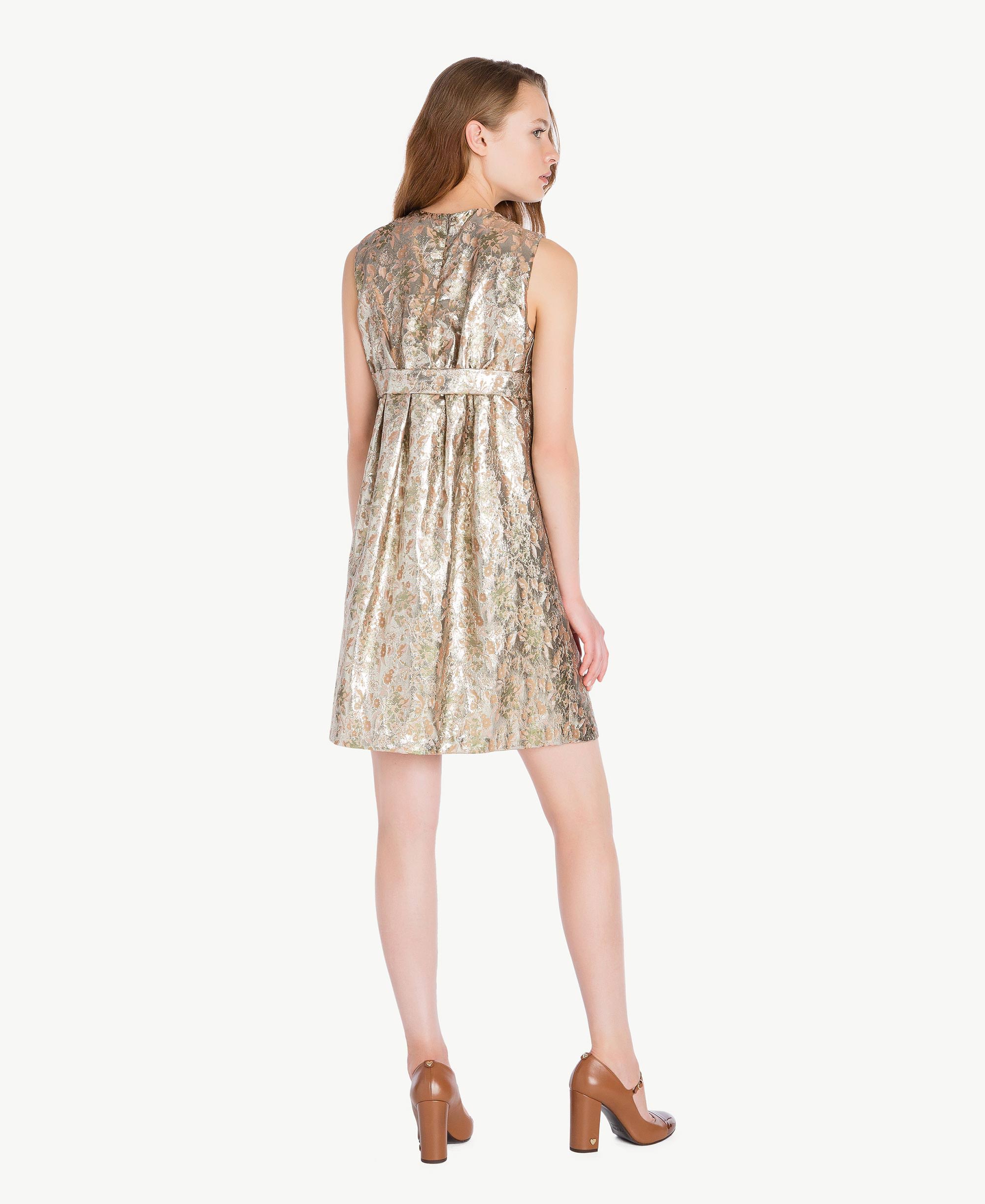 sleeveless jacquard dress