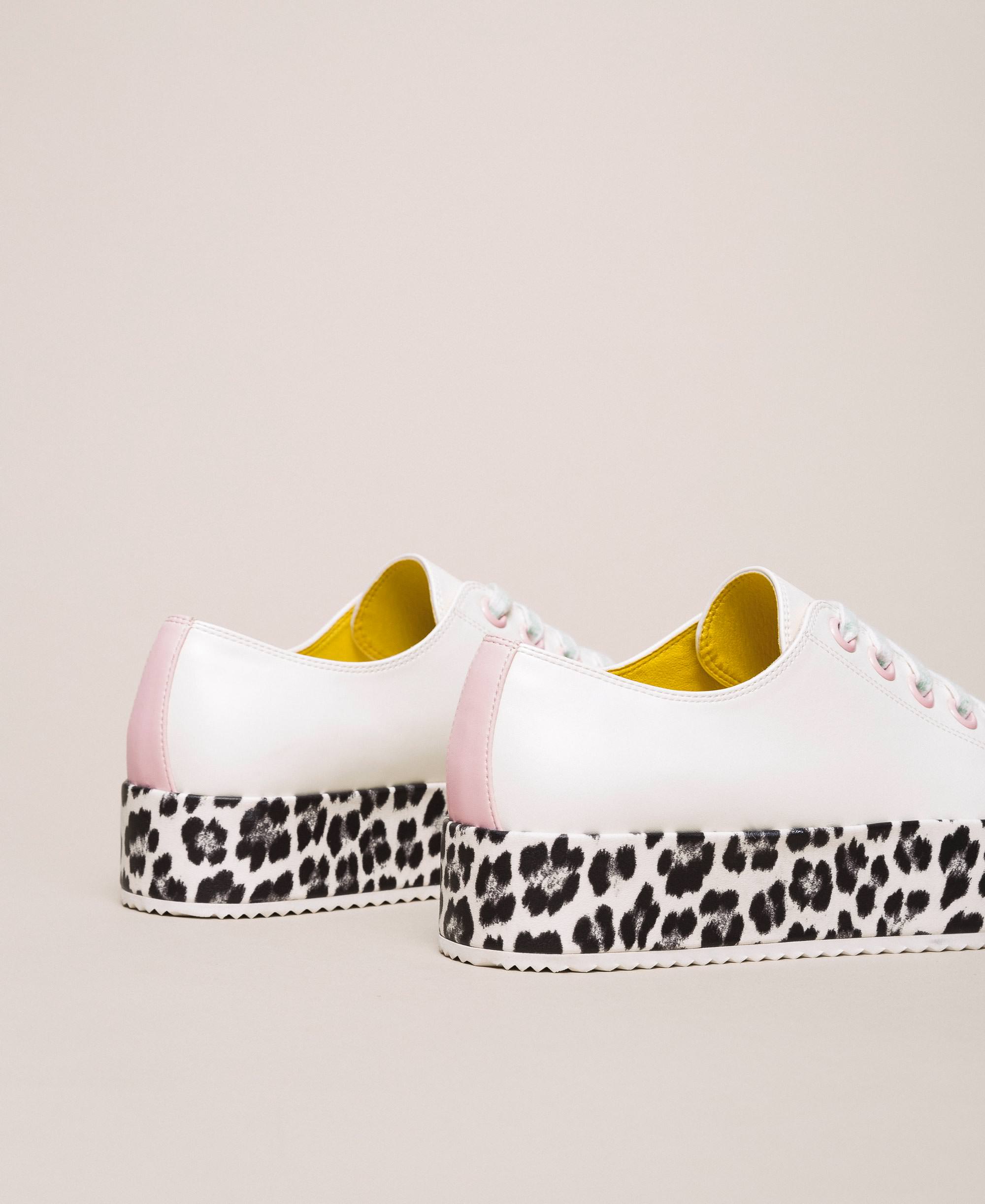 ladies white trainers with animal print