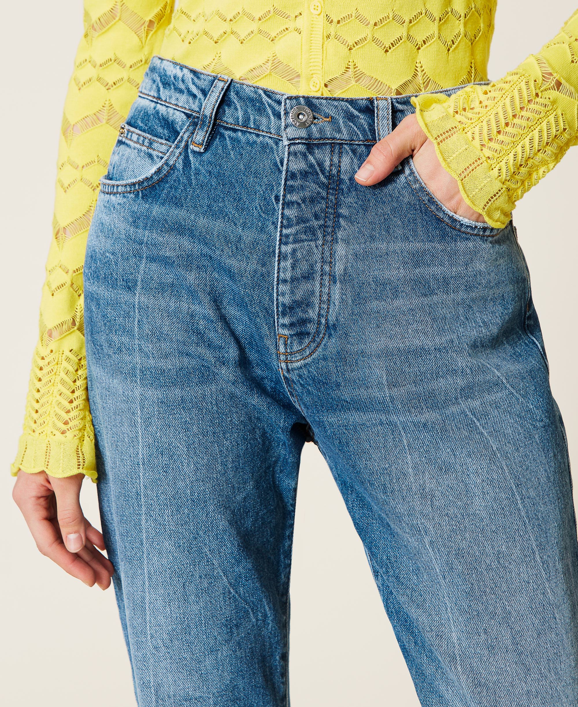 Five-pocket regular jeans Woman, Blue | TWINSET Milano