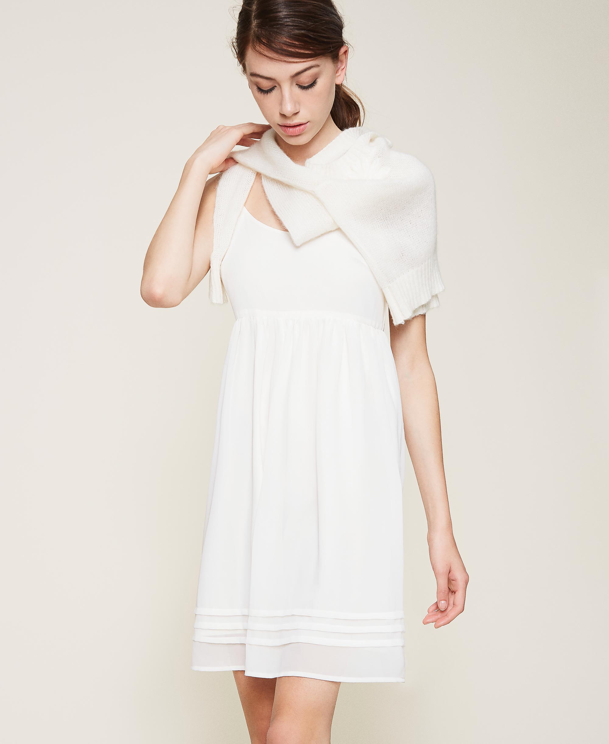 Robe nuisette et pull en mohair Femme, Blanc | TWINSET Milano