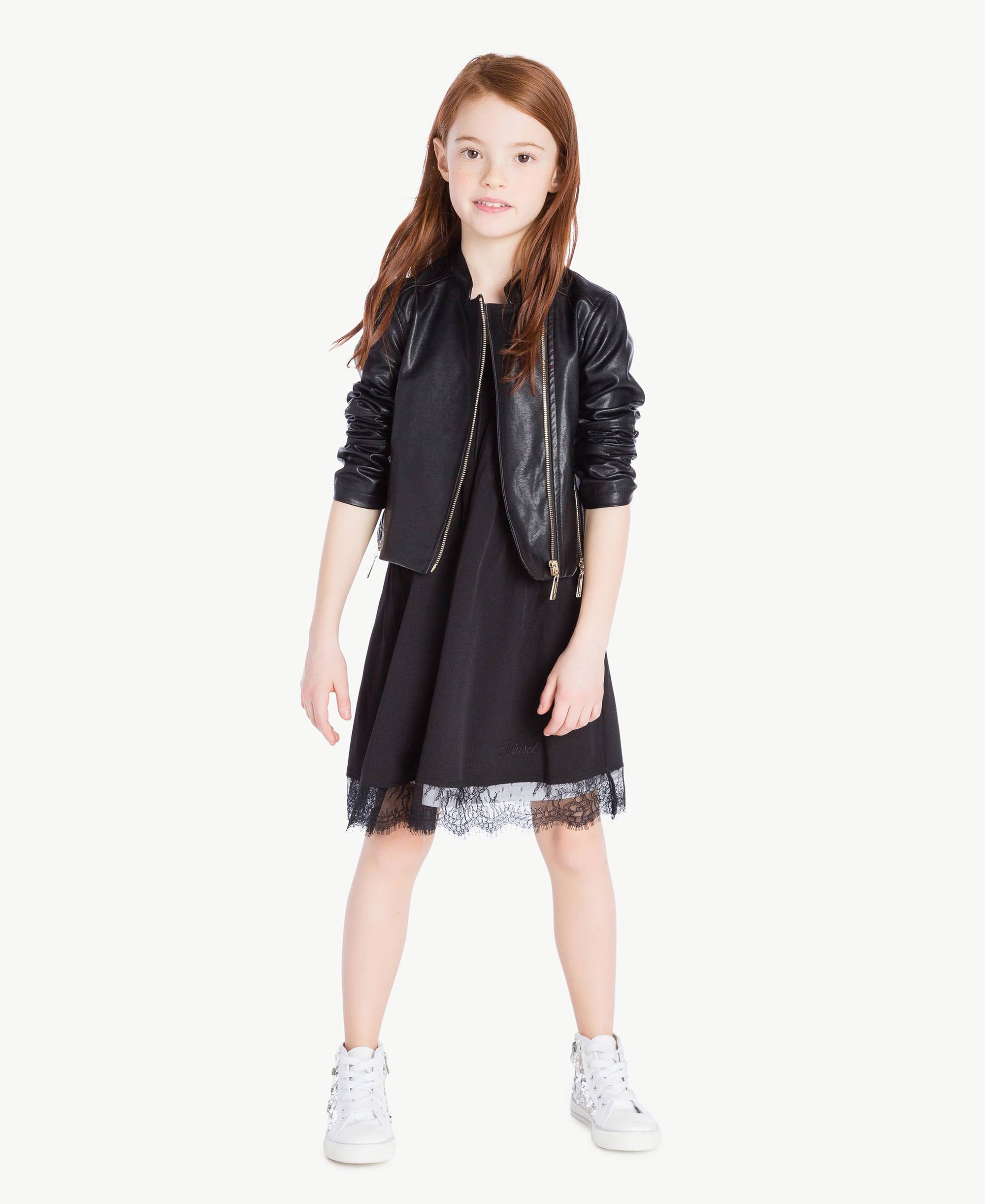 Lace dress Child, Black | TWINSET Milano