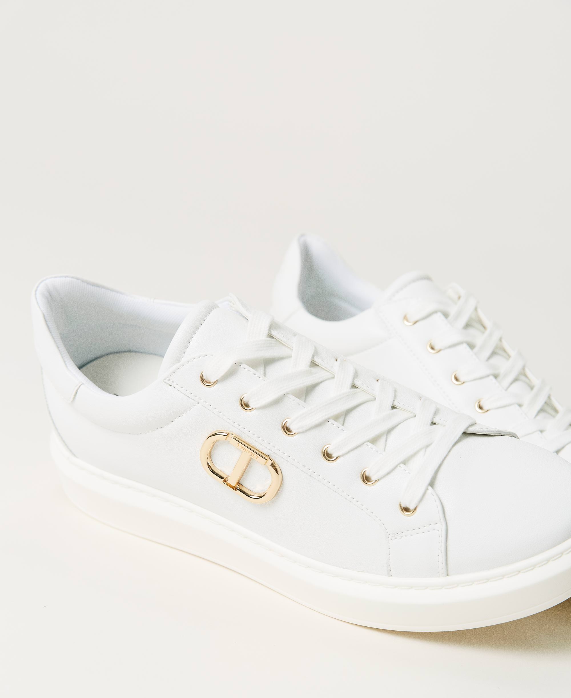 Trainers with logo Woman, White | TWINSET Milano