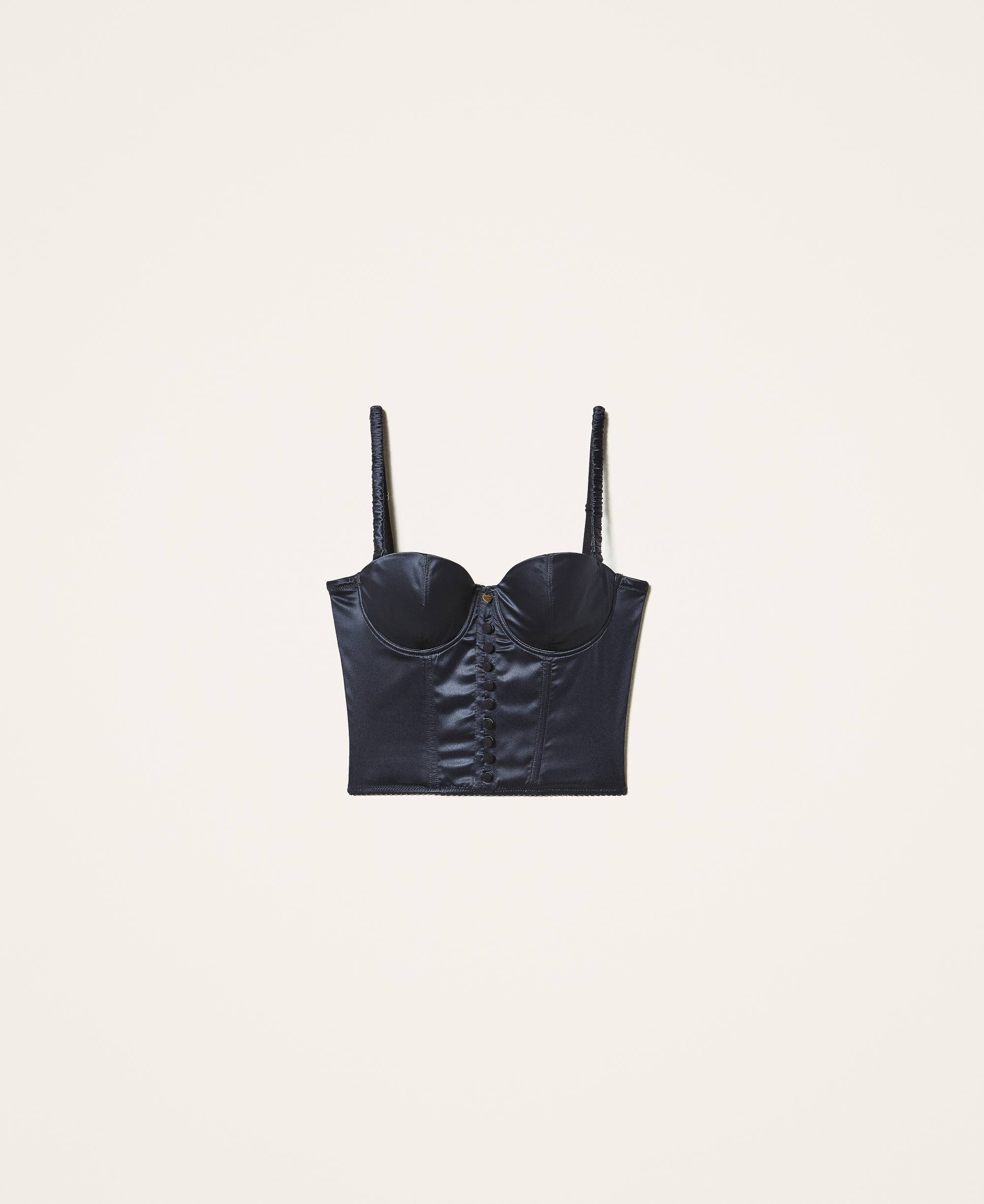 Satin Bustier Top Woman Black Twinset Milano