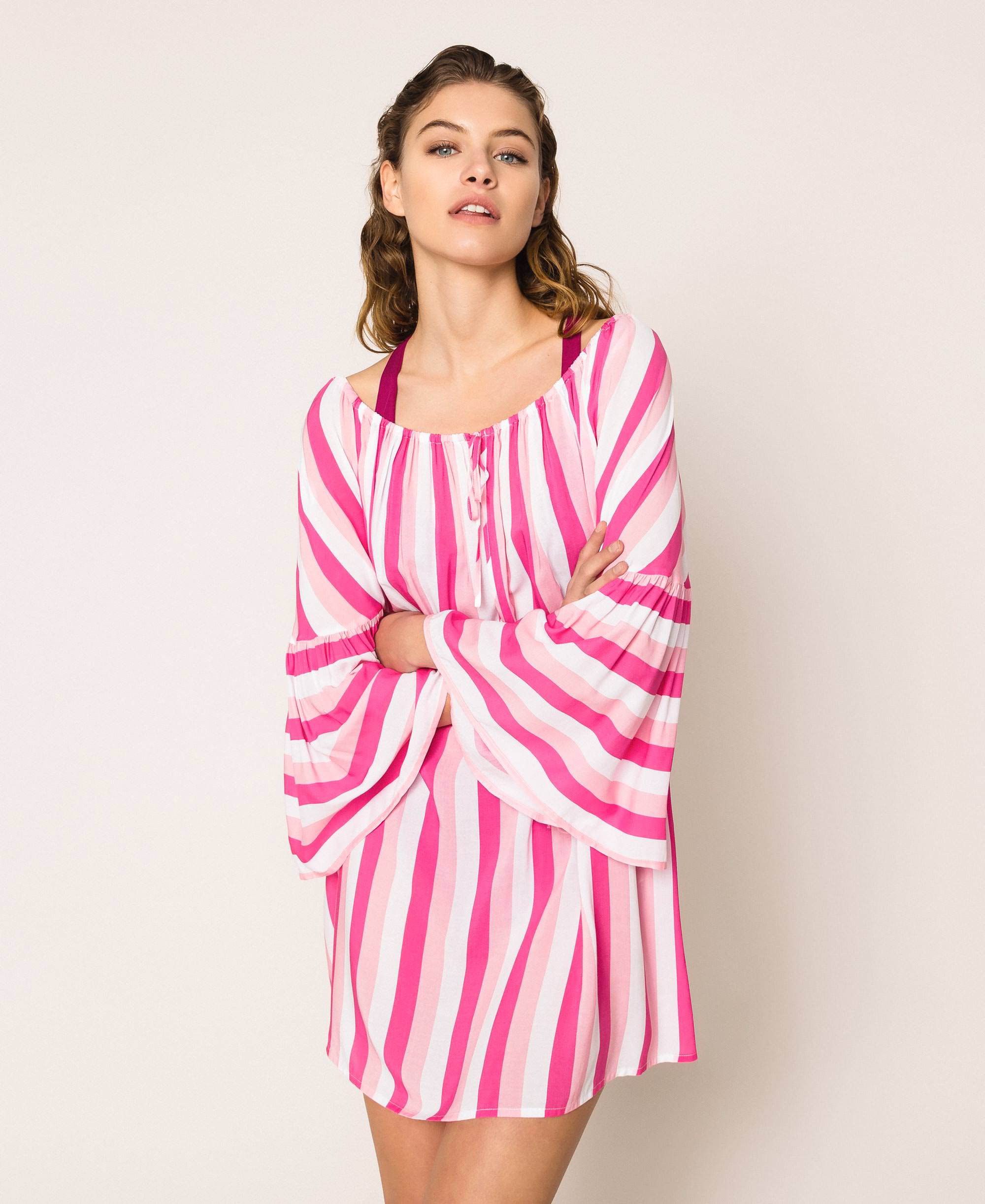 striped kaftan dress