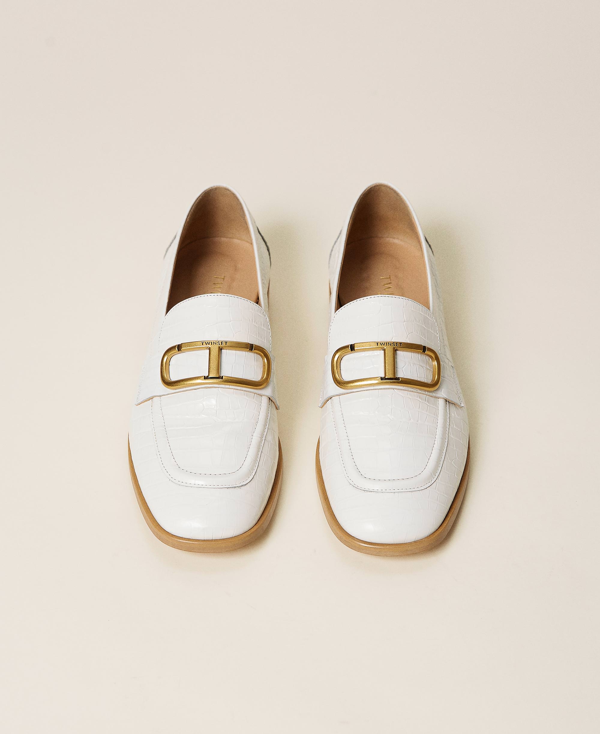 white croc loafers